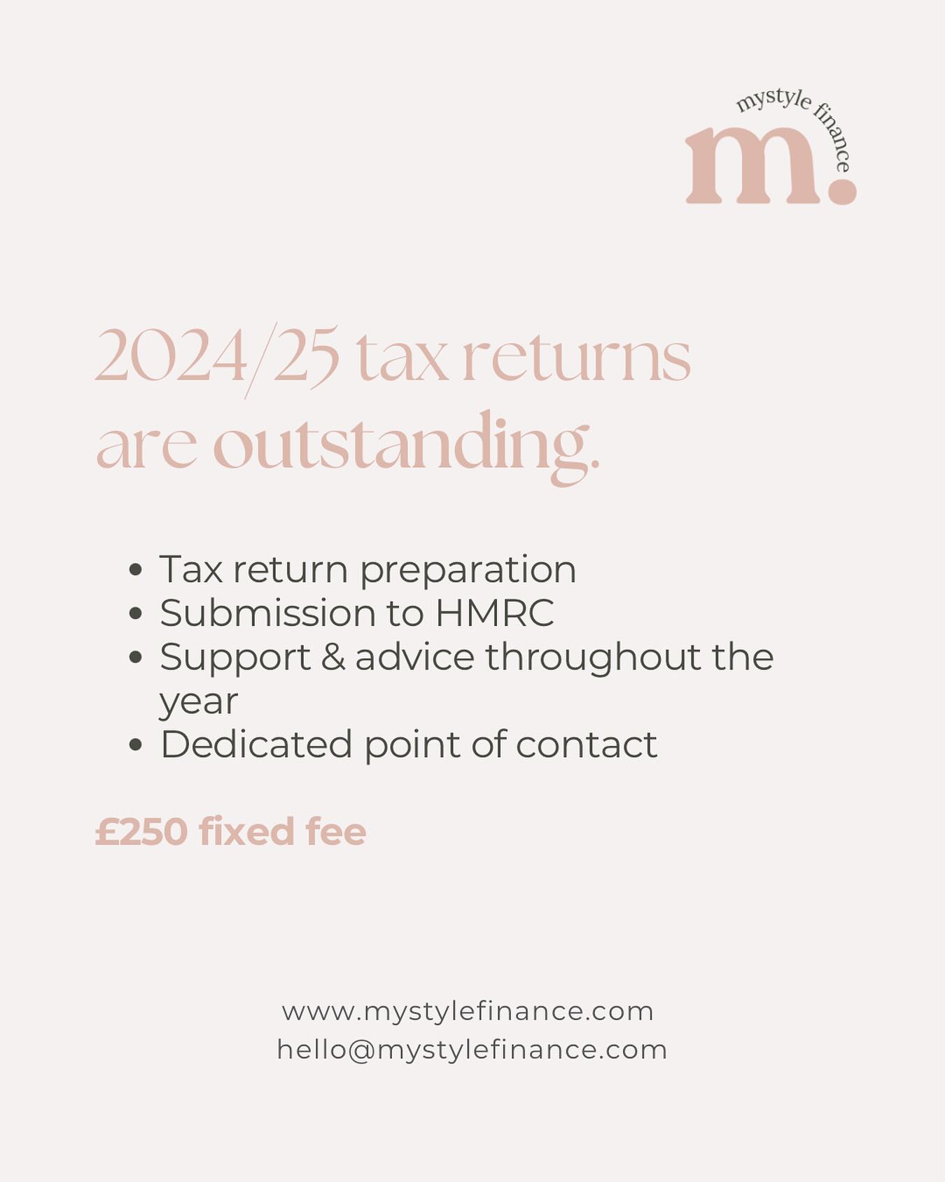 Your 2024/25 tax return can now be prepared! We charge a fixed fee of £250 to prepare your tax return, which includes submission to HMRC & any support or advice you need in between.
#taxreturn #womeninbusiness #ukbusiness #businessowner #businessowneruk