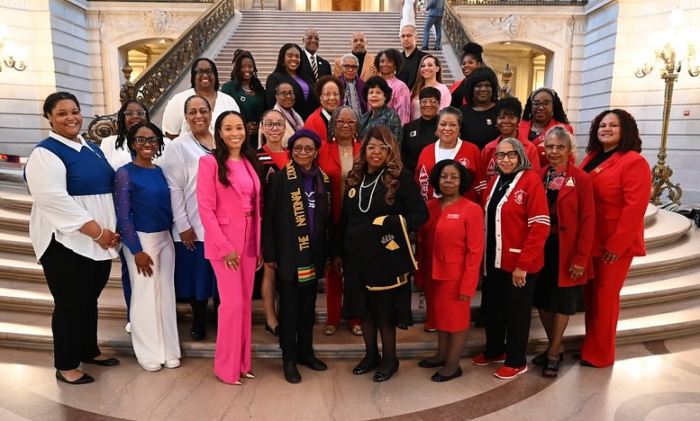 Last Thursday, the San Francisco Alumnae Chapter joined @dst_sfpa , @aka_dzo1946 , @sfzetas , @bayareaalphas , @bwopa_sf , Tau Tau Chapter of DST, National Council of Negro Women-Golden Gate Section, National Coalition of 100 Black Women-San Francisco Chapter, Links International San Francisco Chapter, and other community members for “Black in Action: Advocacy Day at City Hall.”
In 2010, SFAC launched Delta Days at City Hall to advocate for Black San Franciscans. In 2023, we joined forces with our sister and brother organizations to fight for the city’s most marginalized to be recognized in San Francisco’s policies, programs, and budget.
We met with Mayor @danielluriesf , the Board of Supervisors (@shamannwalton @stephensherrill @connie_chan_sf @chyannechensf and the offices of @jackiefielder_ @rafaelmandelmand8 @myrnamelgard7 ), and facilitated a public safety panel with DA @brookejenkins_sf , Sheriff @paul.miyamoto , Police Chief Bill Scott, and City Attorney @davidchiu.sf . We discussed budget and the need to continue to invest in organizations serving the most marginalized, sanctuary city policies, public health, equitable hiring, and economic development.
Thank you to those elected officials who accepted the invitation. We look forward to following up.
#socialaction #advocacy #strongertogether #divine9 #deltasigmatheta #blackinaction #advocacyday