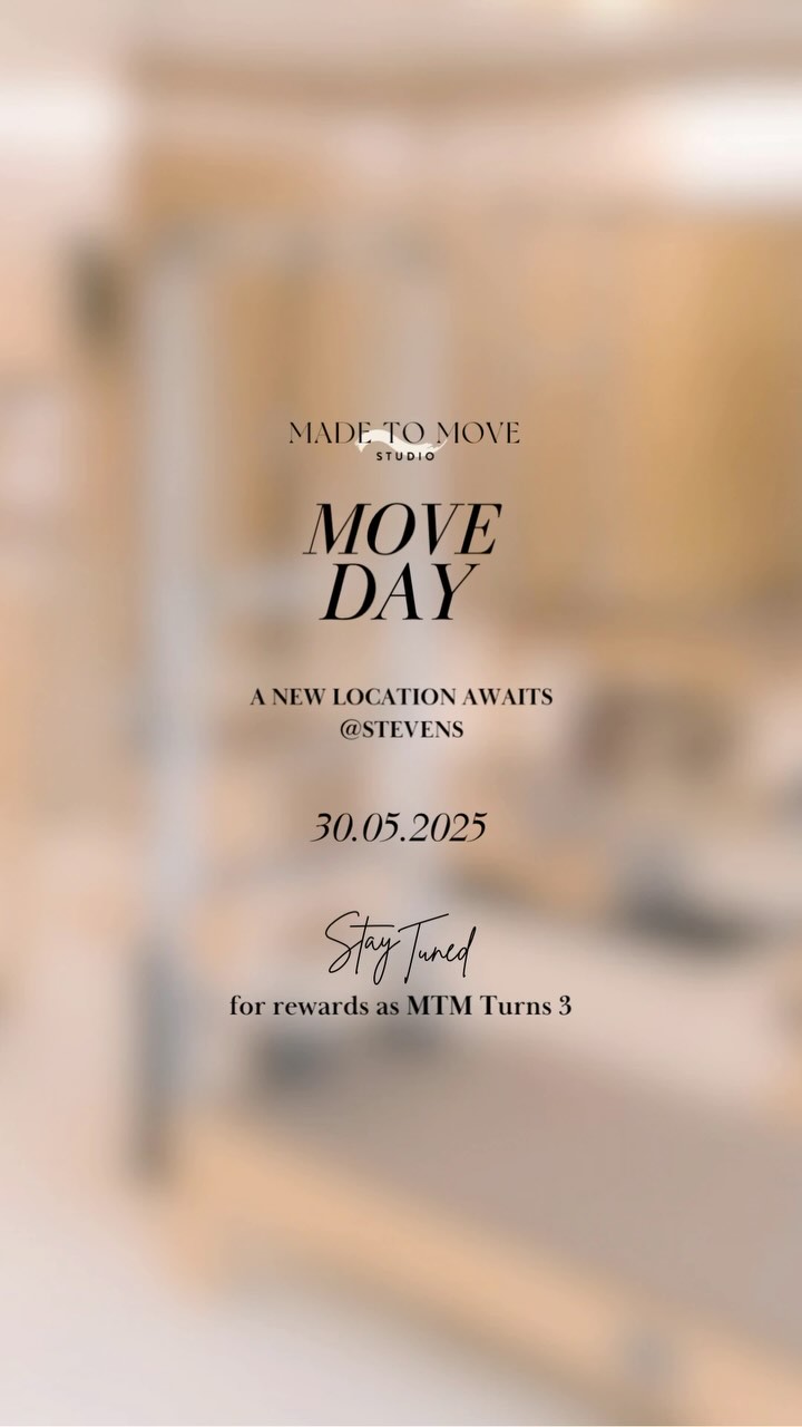 ✨MTM MOVES✨And we’re taking our amazing Community along to our new location at Stevens as MTM Turns 3.
This means more room to move, more class times to fit your busy schedule, and the same warm, welcoming cozy vibe you know and 💕. We can’t wait to share our beautiful new space with you – come move with us!
Stay tuned for more updates. We are whipping up something really good 😊