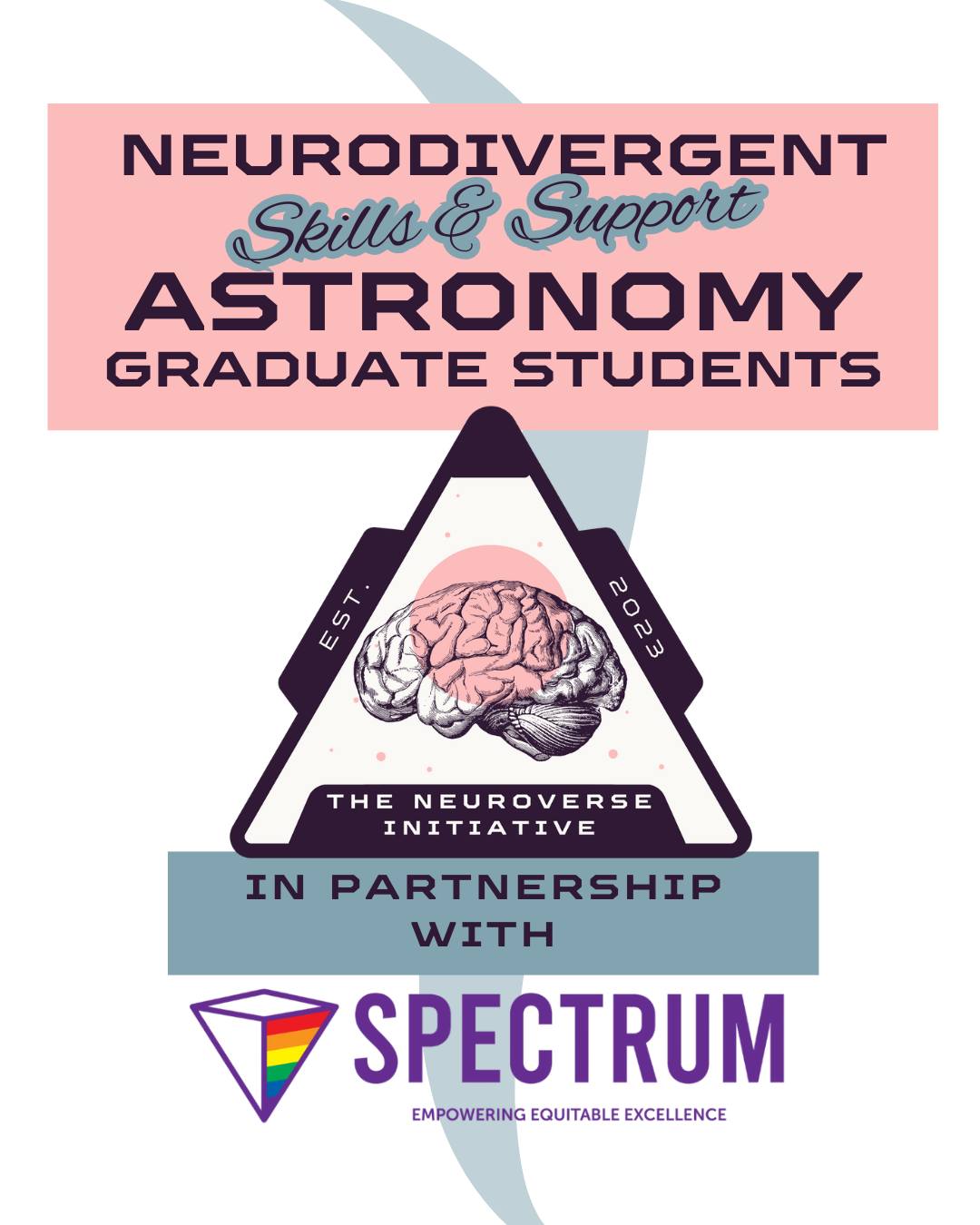 We will soon be launching our Graduate Student Support network, and we want to know who is interested in getting involved. We would love for these groups to have a national reach and the ability to provide resources and support to neurodivergent astronomy and physics graduate students all over the U.S.
If you are a neurodivergent astronomy (or physics) graduate student and want to learn more, please complete this form before May 21st to register your interest. Those who have already filled out this form do not need to do this again, and we're sorry for the delay!
We aim to offer our support groups lots of resources to support their graduate student lives, including tools and support for executive functioning, the latest research on neurodivergence, ways to get involved in the community, and above all, a group of like-minded students who understand the experience of being neurodivergent in graduate school.
We will contact everyone who registers interest after May 21st! We look forward to forming this group(s) and starting to work together to create a happy and thriving neurodivergent graduate student community.
Please share this information with anyone you know who may be interested. Any neurodivergent physics and astronomy graduate student is welcome, and there is no need to declare your diagnosis/self-identification.
https://forms.gle/feDgjrp5o5KXAe3s8
#SpaceScience #Astronomy #GraduateStudent #PhD #Physics #Neurodivergent #Neurodivergence #ASD #Autism #ADHD #Dyslexia #Support #SupportGroup #TNI #ThenNeuroverseInitiaitive