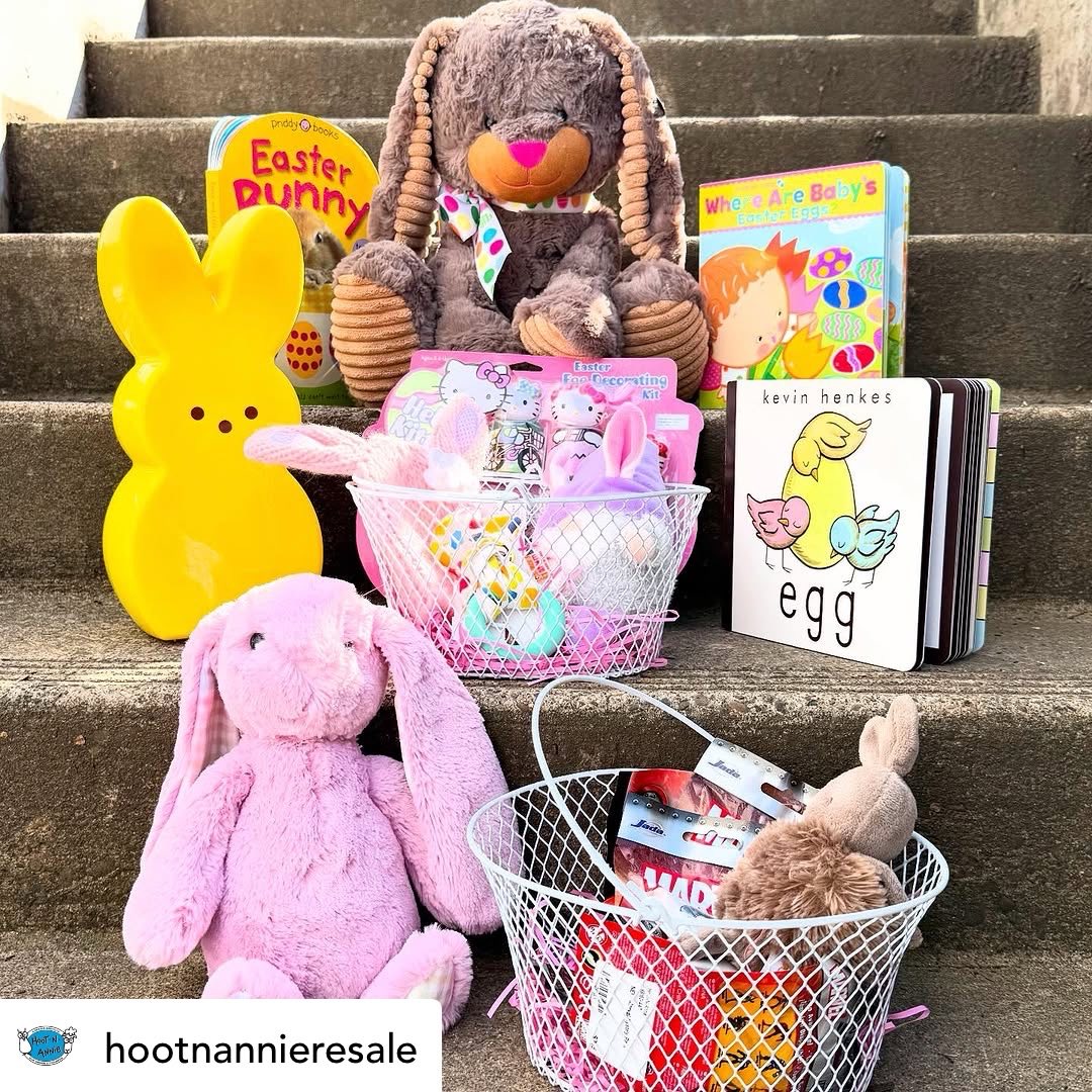Posted @withregram • @hootnannieresale It’s almost Easter! We’ve got some great basket fillers all over the store and some cute clothing too! Lots of pastel dresses in all sizes, button up dress shirts and tights as well.
The little bunny 🐰 on the first dress looks a little mad but it may be perfect for your funny grumpy toddler!
Shop online with link in bio or story and pickup instore before Sunday! We will be CLOSED 4/20/25.
#easter #easterbasket #easteroutfit #fancydresses #shopsmall #savebig