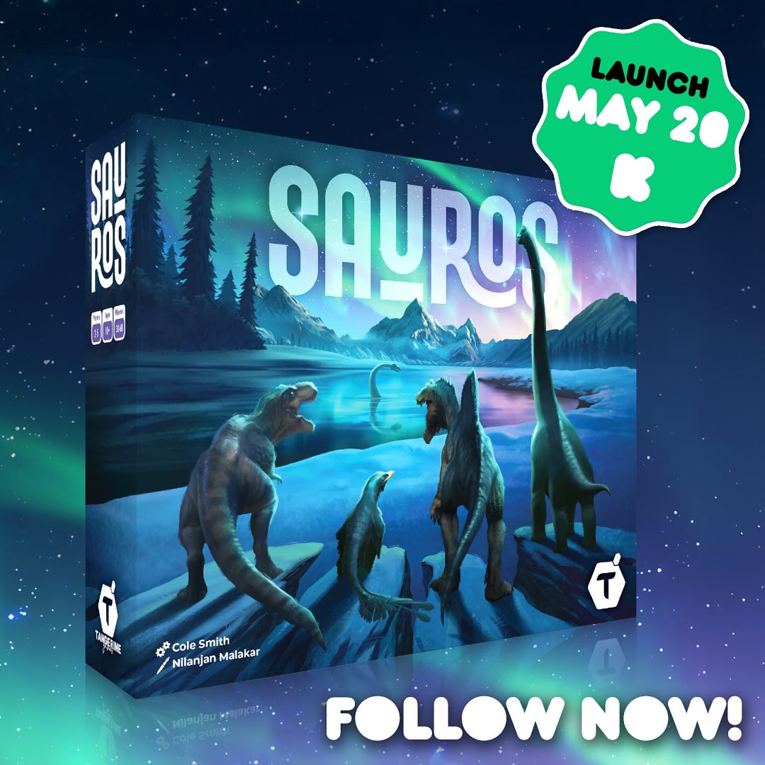 Sauros is launching May 20! Link to #Kickstarter in bio. Lots of exclusive components:)