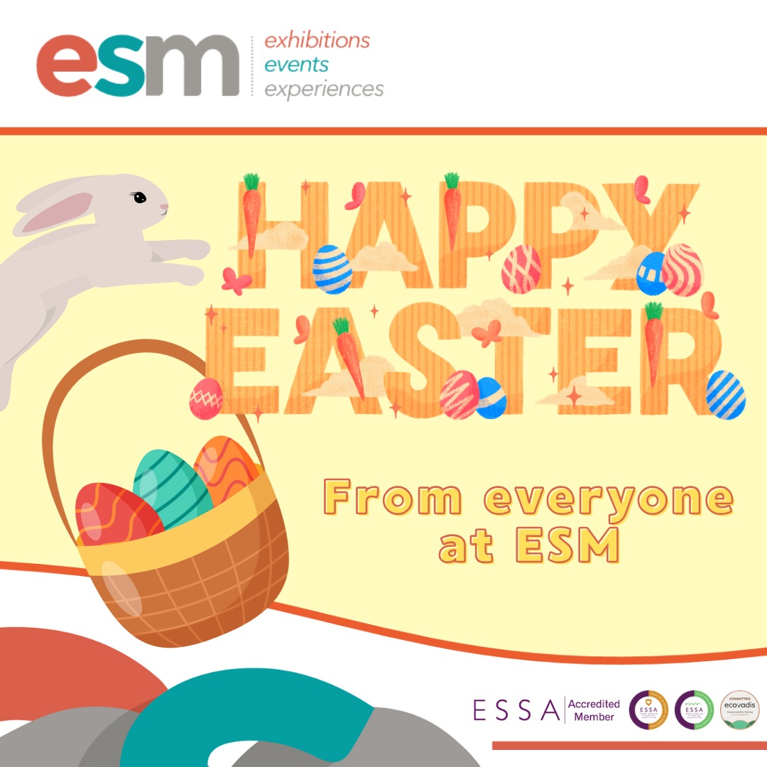 Happy Easter from everyone at ESM!
Have a fantastic bank holiday weekend and a well deserved break from the madness of events...
#easter #holiday #bankholiday #break #events #exhibitions