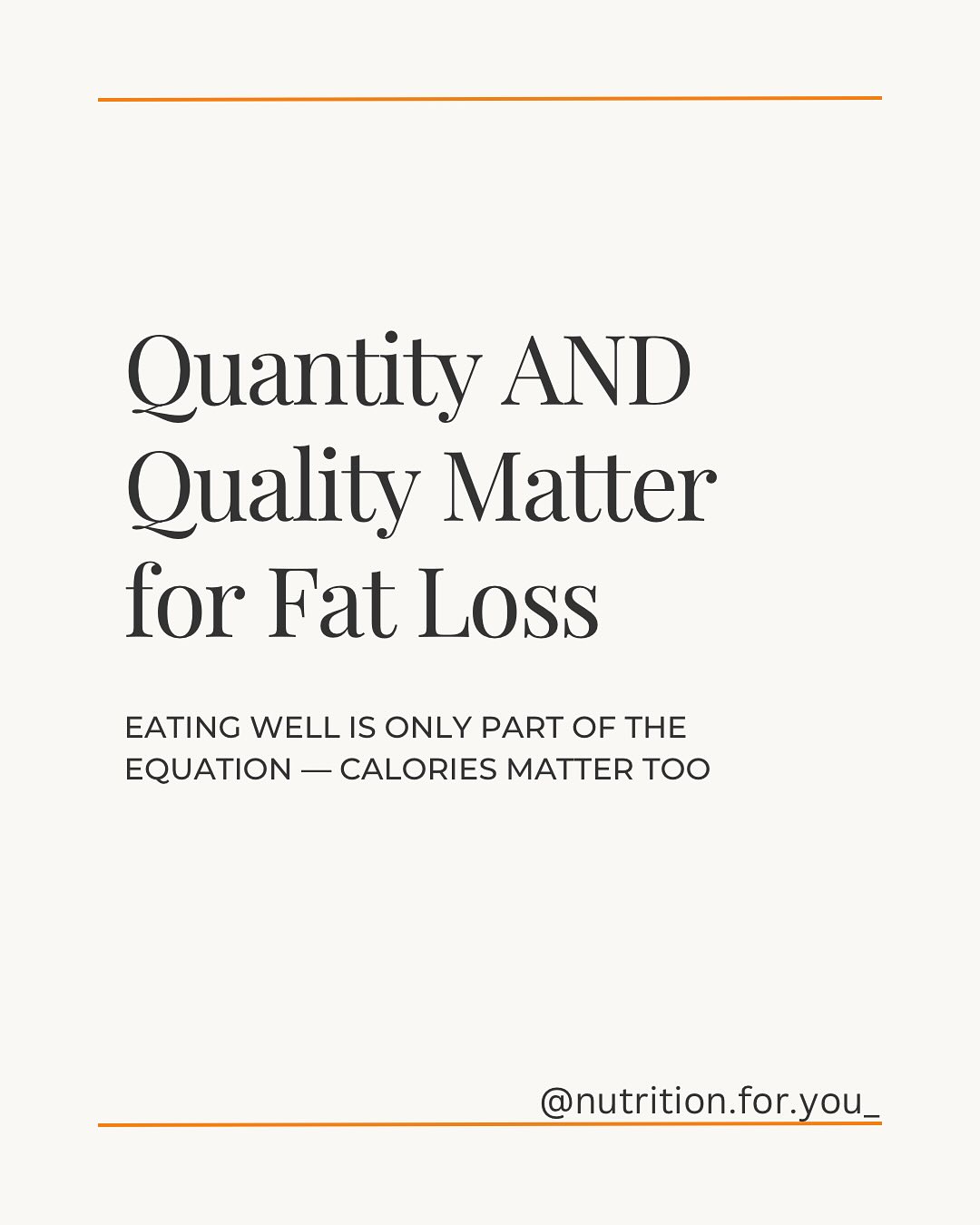 Calories aren’t the enemy - they matter! However focusing only on calories or only on diet quality for fat loss misses the bigger picture. Both are necessary. Swipe to find out why! 👉🏻
.
.
.
.
#FatLossTips #NutritionMatters #HealthyEatingHabits #BalancedDiet #WeightLossSucsess #DietAndNutrition #HealthyLifestyleChoices #FatLossGoals #NutritionForFatLoss #WeightLoss