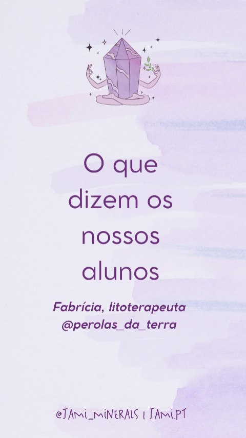 Agradecemos muito as maravilhosas palavras, todas as partilhas e boa energia que transmites Fabrícia 🥰🙏
O projeto da Fabrícia são as @perolas_da_terra, onde se dedica de alma e coração a ajudar pessoas a encontrarem a cura e o seu caminho através da transformação interior, com a ajuda dos cristais e todas as ferramentas que a Fabrícia foi adquirindo nas nossas formações e através da sua experiência ✨
Junta-te a uma maravilhosa comunidade, começa hoje a tua jornada e ajuda pessoas á tua volta 🔗 link na bio ou diretamente www.jami.pt