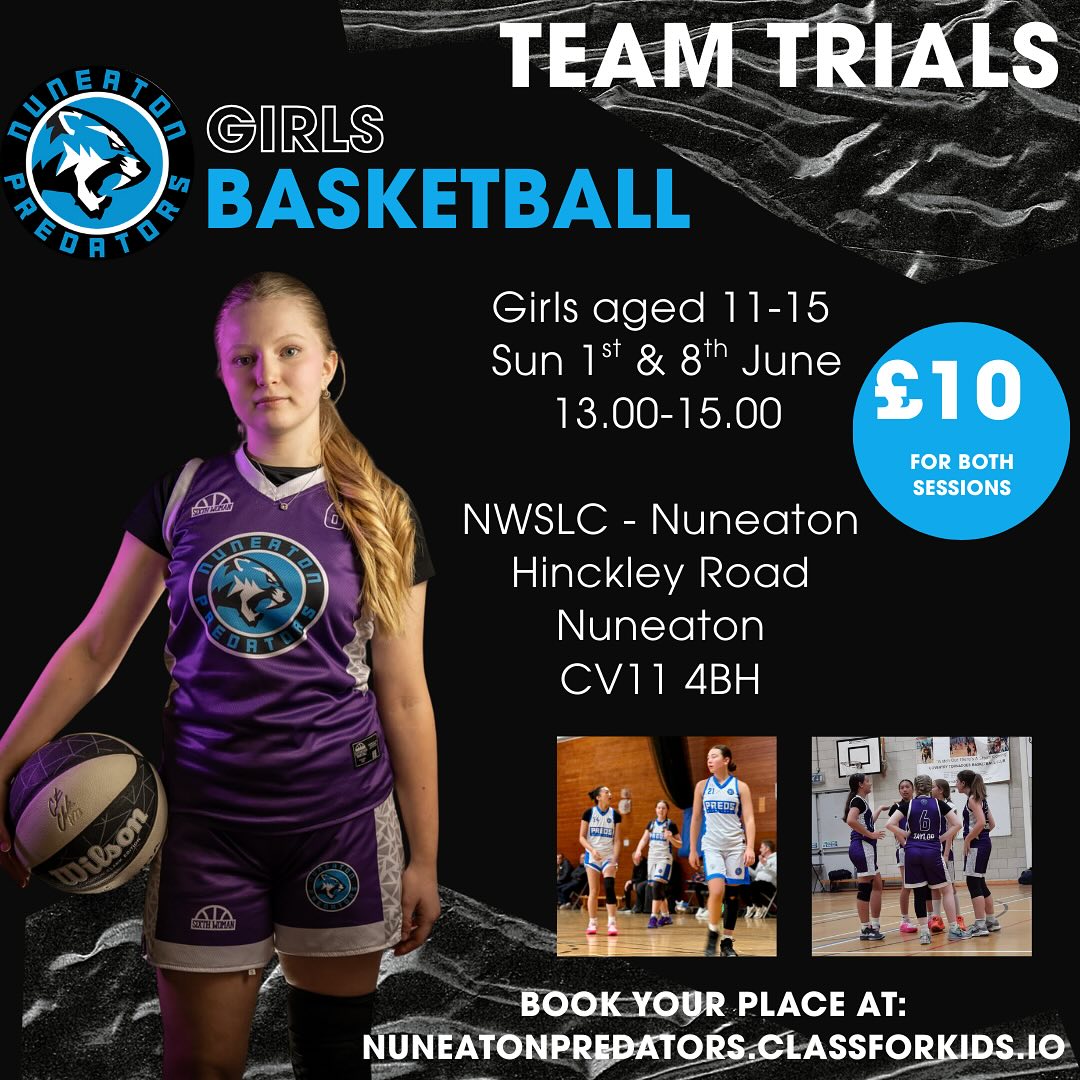 Trials for our Girls teams for the 24/25 season 🏀
Get yourself down and become a part of the pride!
#letsgopreds #partofthepride #femaleballers #thisgirlcan #ybl #warwickshirebasketball #westmidlandsbasketball