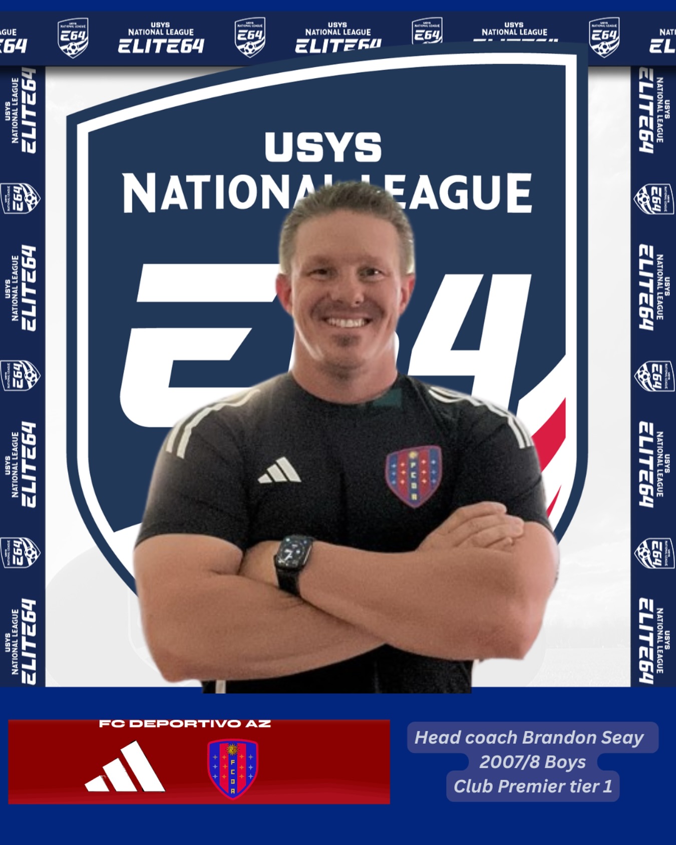 Coach Brandon Seay assigned to club Premier Tier 1 2007/08 Boys.
🫡🔴🔵 #nationalleaguesoccer #usys #e64