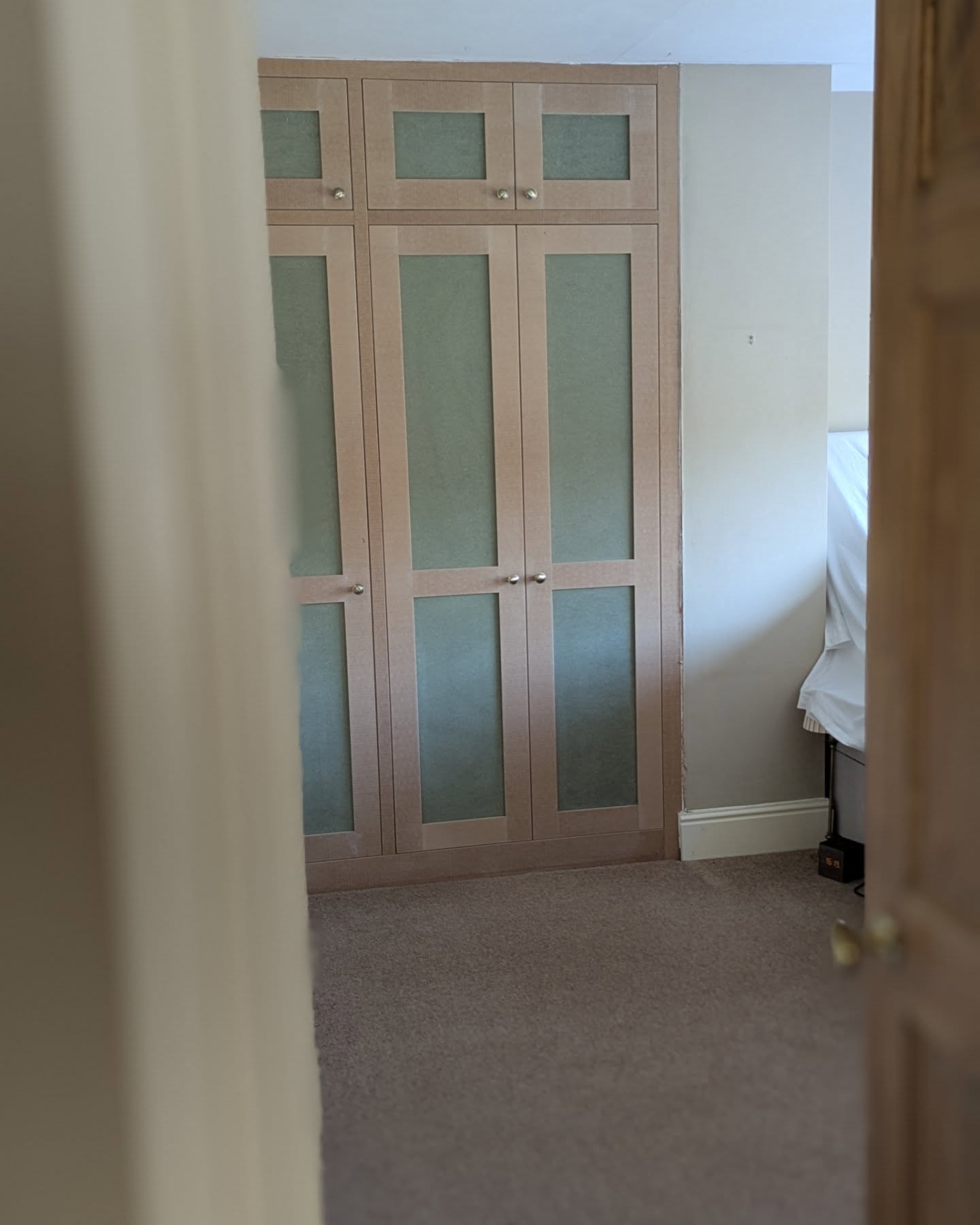 This week’s project — a custom fitted alcove unit & matching shaker doors into existing openings. Built to fit the space just right. Clean lines, plenty of storage, and a smooth finish that’s ready for paint. Simple, solid, and made to last.