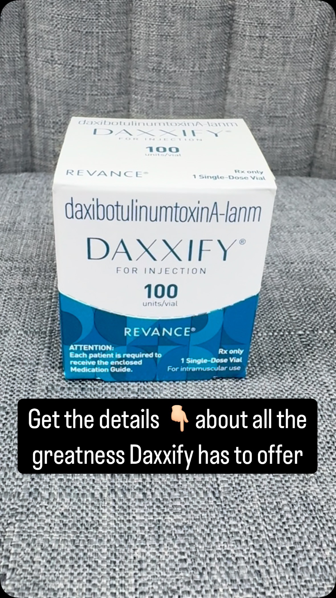 Everyone is on the hunt for “their” favorite tox. If you know me, you know I want my patients to be super pumped about their treatment and results. Sometimes patients are seeking a feeling, sometimes a look, sometimes there is a budget and sometimes patients just want what will last the longest.
Daxxify is another great option that might be your favorite tox yet. But like all great things you don’t know until you try it. And at this special price of $6.50/unit it’s well worth a gamble in a 4-6 month duration of effectiveness 😳🤯
PS…it’s a 2:1 ration to OG Botox so wrap your head around likely 100 ish units for a full upper face.
Daxxify details below 👇🏼
DAXXIFY works FAST, LAST, and gives a better LOOK to the skin’s texture after treatment.
🌟WHAT IS DAXXIFY:
DAXXIFY® is the only peptide-powered neurotoxin treatment and the first innovation of its kind in over 20 years.
🌟WHAT MAKES DAXXIFY DIFFERENT:
The peptide in DAXXIFY enhances attachment of the active ingredient, acting like a magnet and making more toxin available to enter nerve cells, resulting is faster results and longer durations compared to other neurotoxins.
The peptide in Daxxify helps the skin glow by stimulating collagen production, which improves skin texture and elasticity, resulting in a smoother and more radiant appearance; this is because peptides are known to promote natural skin rejuvenation processes, leading to a more youthful look when injected into facial muscles to reduce wrinkles.
Peptides are amino acid chains that can signal the skin to produce more collagen, a protein responsible for skin firmness and elasticity
🌟RESULTS:
Results as early as the next day and typically within 2 days. At least 50% of patients in clinical studies had no or minor frown lines 6 months after treatment. 64% of patients achieved an improvement in the appearance of skin texture at week 2 from a post hoc analysis of a phase 2 clinical study with 60 patients.
🌟SAFETY:
DAXXIFY® was studied in the largest-ever clinical study for a frown line treatment and included more than 2,800 people across different ages and skin types. There were no serious treatment related side efects!