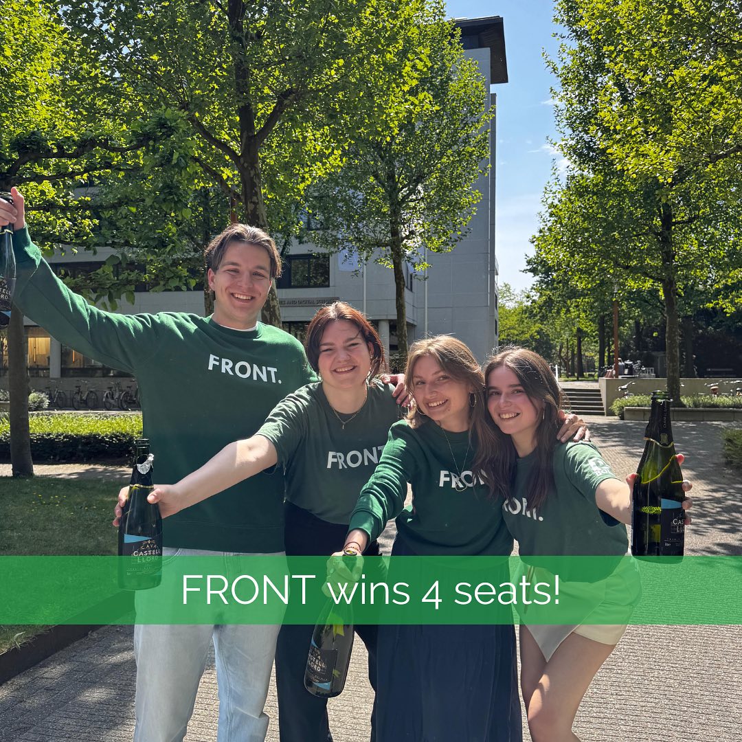 ๐
๐๐๐๐ ๐๐๐๐ 4 ๐๐๐๐๐!
Thank you to all the candidates, list pushers, members and friends of the Front Fam! Everyone who helped us during the elections, and ofcourse everyone who voted!! ๐๐ผ Weโre so so proud to keep representing the active student as the largest party in the University Council. ๐๐๐
