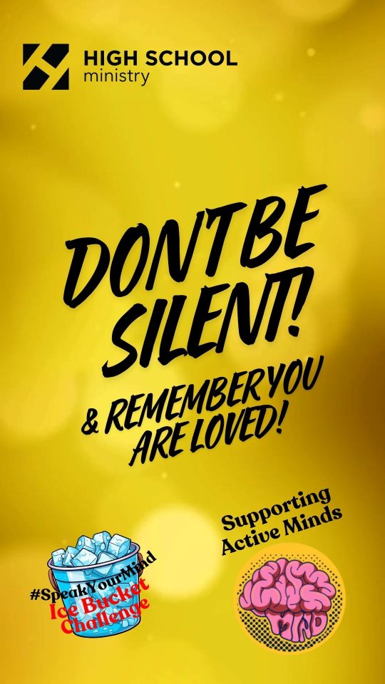 Never forget how much you loved by your HSM & MSM youth leaders. Please know you can always talk to us and nothing you say would cause us to love you less. Bigger than that though never forget how much God loves you. He is truly the one that will never fail you.
Also don't forget you got 24 hours, Jack Rivera, Matt Conte, Tammy Schuster and Natalie Welch
#speakyourmind , #activeminds , #ualc