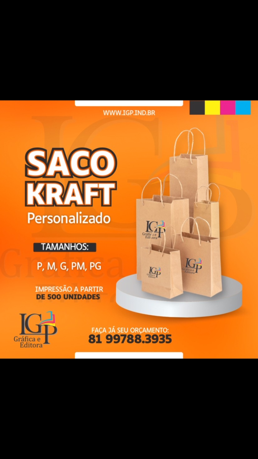 Saco kraft personalizado. Faça sua cotação! #graficaigp #sacokraft #embalagem #graficarecife