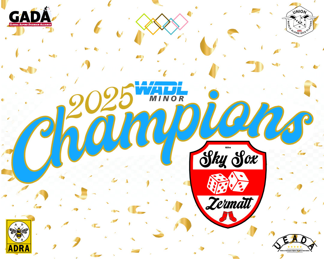 🌟🏆The Dice Have Spoken: Zermatt Sky Sox Crowned 2025 Minor League Champions!🏆🌟
With a stellar 27-10-1 record, the Zermatt Sky Sox have captured the 2025 WADL Minor League crown, sending the trophy home to the Matterhorn!
#WADL #champions #würfeln #würfelsport #würfelzucker #würfel #würfelspiel #würfelsport #dice #dicegame #diceaddict #dicegames #dicemagazine #dicemedia #dicelove #dicesports #dicecraft #diceinart #diceart #diceartist #digdeep #zermatt #matterhorn