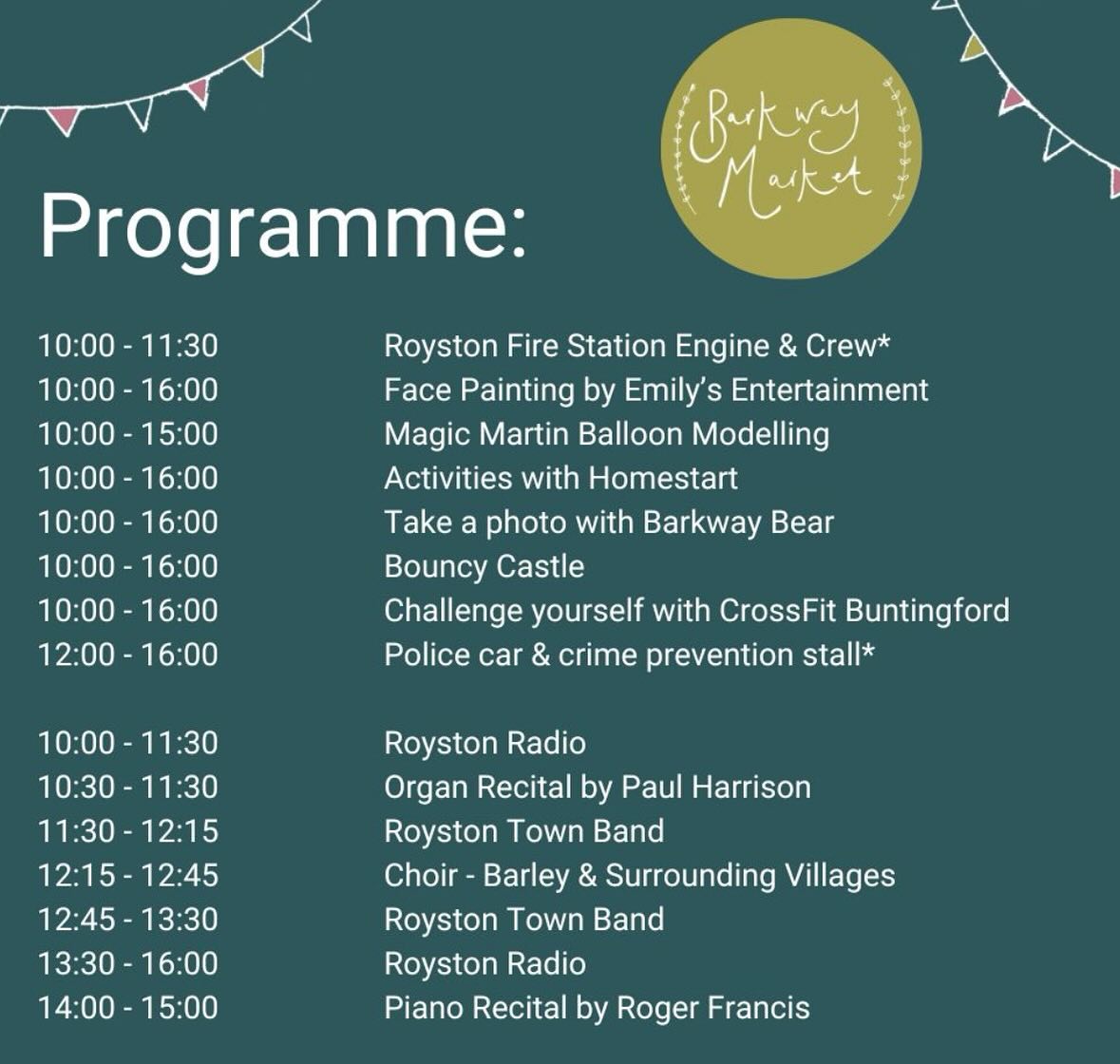 We have lots for you, your family and your friends to enjoy this year!
.
Not only over 180 stalls selling their artisan food and wares, plants, antiques and more, but a day full of entertainment!
.
Top that with ice cream from artisan makers and sellers, cheese, wine and a wide range of food in our Food Court.
.
BUY TICKETS NOW!! https://www.barkwaymarket.org/buy-tickets And link in Stories and or Bio!
.
There are no card payments, so we’re encouraging you to buy online. There will be an opportunity to pay cash if you’re unable buy online.
.
Enjoy planning your day with us!
.
#barkwaymarket2025 #barkwaymarket #countrymarket #artisanmarket #barkway #hertfordshiremarket #whatsoninmay #familydayoutinmay #roystonevents #countryfair #countryfayre #quintessentiallybritish