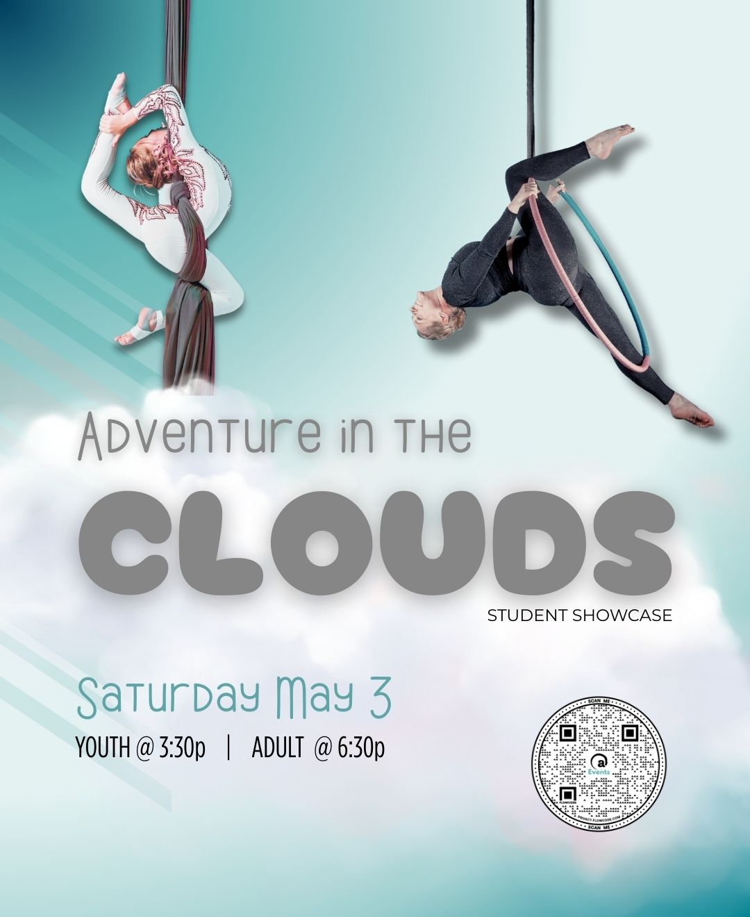 ☁️✨ Just 1 more sleep!
Our Adventure in the Clouds showcase is happening tomorrow, May 3!
The stage is set, the stories are ready, and our performers are about to take you on a sky-high journey you won’t forget. 🌈🕊️
#AdventureInTheClouds #1DayToGo #AerialShowcase #May3Show #AlmostThere