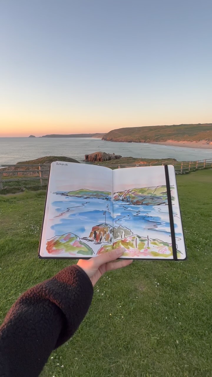 Sunset sketching at Perranporth earlier this week 🌅
#art #artwork #artist #sketch #sketching #draw #drawing #sketchbook #sketchbookart #sketchbookpage #sketchbookdrawing #perranporth #perranporthbeach #sunset #cornwall #summer #foryou #fyp