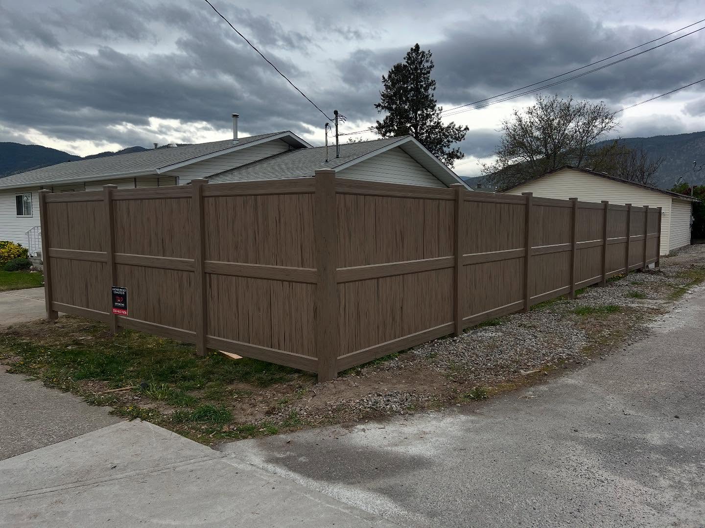 Green tea is the name of the color of this gorgeous vinyl fence that we are installing on Argyle . We also installed corrugated and wood fences . Give us a call for your indoor&out door needs #tapcontracting