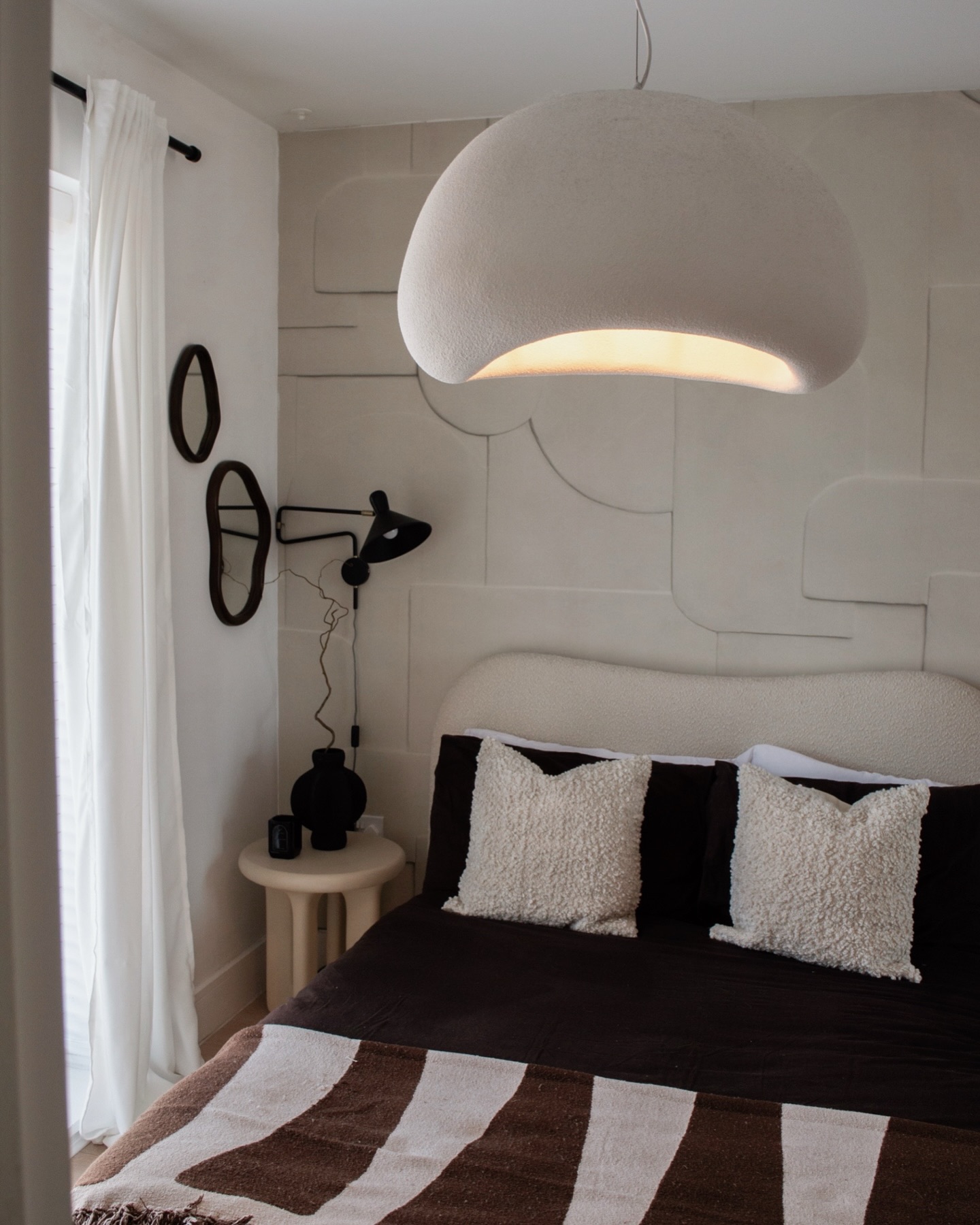 Chocolate 🍫🤎 is my favourite colour…
For its richness and cocooning feelsss
This new bedding is made with brushed cotton! I have such fond childhood memories with my 2, wonderful great aunties tucking me into a bed with brushed cotton sheets. I was so content in their presence and the softness of the sheets made the whole experience so calming. Sleeping in this bed now takes me back. It’s amazing how a texture can stimulate a memory and a feeling✨This is the power of decor and creating a safe and comforting space 🤎🙌🏼
Previous Pr/ collaboration content
Egerie Boucle bed by @daals.co.uk
Hope you’ve all had a lovely BH Weekend!
Love,
Nicola & Vicki
#warmminimalism #japandistyle #minimaldecor #japandiinterior #scandihome #interiorblog #interiorideas #wabisabi #slowliving #parisianstyle #beigeaesthetic #interiorandhome #softminimalism #nordichome #nordicminimalism #interior123 #bedroomdecor #minimalisthomedecor #neutraldecor #interior4all #interior4you #loungedesign #boucle #diylimewash #marbletable #diyfurniture #japandidesign #japandihome #softminimalism #brownbed