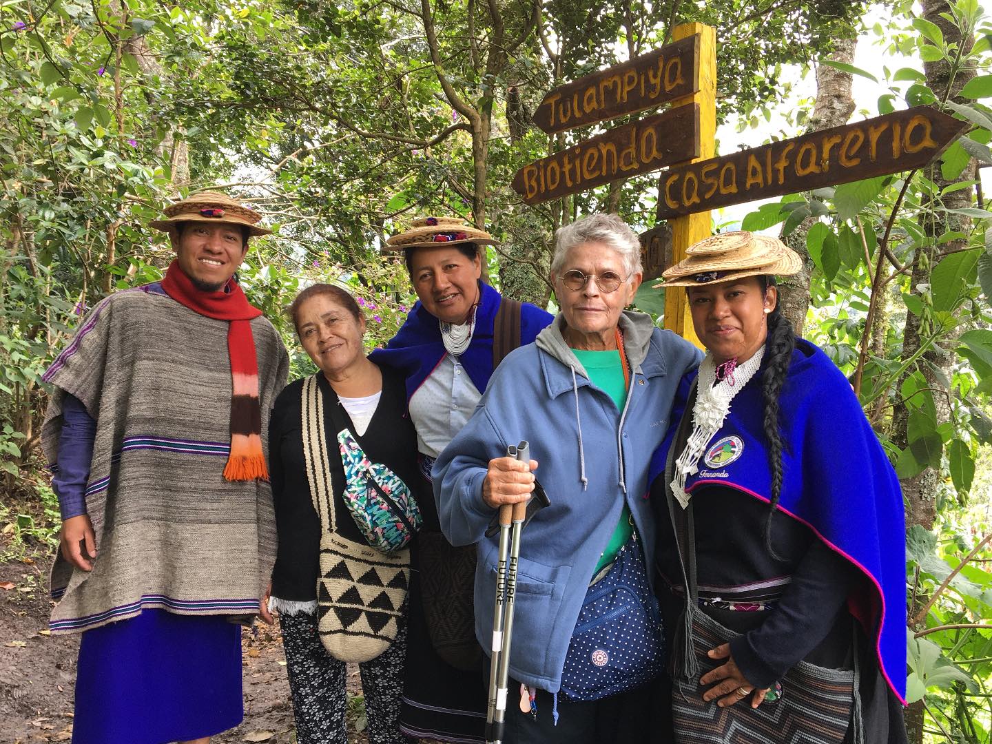 Visiting the Botanical gardens in the indigenous reservation of Guambia.