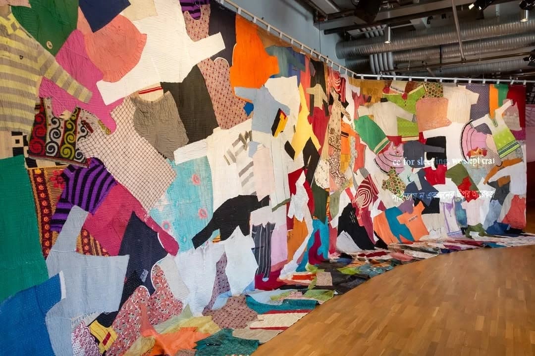 Congratulations to our long-term DAS collaborator, Kamruzzaman Shadhin, whose work Haven is Elsewhere (2017–18) is currently part of the exhibition The Magic Power of the Needle at Kulturhuset Stadsteatern in Stockholm.
Also, congratulations to curator Joanna Warsza, a former DAS collaborator and Bella Rune for bringing together this exhibition.
This work grew out of time spent with displaced communities across Bangladesh, through listening, collecting, and stitching together their stories with worn garments and kantha embroidery. Each quilt carries the imprint of a journey, a memory, and a search for safety that remains ongoing.
Haven is Elsewhere was first presented at Dhaka Art Summit 2018 in the exhibition Bearing Points, curated by Diana Campbell and commissioned by Samdani Art Foundation. Since then, the work has traveled to various international venues, continuing to share these layered narratives.
The Magic Power of the Needle is on view until August 3, 2025—be sure to visit if you're in Stockholm.
Photograph 1 & 2 reposted from @shadhin.kamruzzaman
Photograph 3 & 4 from DAS 2018
@dhakaartsummit
@samdaniartfoundation
@nadiasamdani
@rajeebsamdani
@dhakadiana
@rux_q
@shadhin.kamruzzaman
@jowa_hkhk
@kulturhusetstadsteatern
@bellarune
@swilin_haque
@sazzad1985
@iftekharnoor
#dhakaartsummit #samdaniartfoundation #dhaka #sylhet #art #artwork #DAS #exhibitions #contemporaryart #srihatta #artistresidency #sculpture #SAF #kamruzzamanshadhin #stockholm