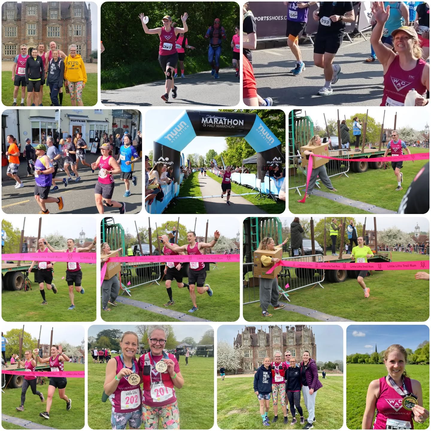 Next up on our monthly round-up we go back to last weekend and the final week of April. Before reporting on our marathon heroes, we will look at the trail event hosted on Saturday;
** @littlelifts_uk trail event**
The trail event hosted by the charity Little Lifts, our charity of the year for 2024, provided three separate distances for runners to enter; 10k, 20k & 30k around the Banningham Estate. We had 8 runners on the day; first home was @eloisepeek (47:44) finishing 2nd ๐ฅ Senior female in the 10k event.
Within the 20k event we had five runners; Tim Seville (01:40:04) was first home and finished 2nd๐ฅ M60, followed by @greengrasslisa (01:48:44) & @sendallliz (01:48:44). Lisa and Liz finished 1st๐๐ฅ & 2nd๐๐ฅ females overall, with Lisaโs big toe crossing the line first on the photo finish! Not far behind were the pairing of Rachael Lockwood & @sweetcaroline_po who finished in the time of 2hrs 7mins 51sec.
Elsewhere in the 30k event @venskip & @davidpowles06 made their way around the course in the time of 2hrs 44mins 04seconds to finish 9th & 10th overall. Well done to you all! ๐๐ป
On the Sunday we had a member out west;
**Shakespeare Half Marathon**
Over in Stratford-upon-Avon, Michelle Sadler took on the Shakespeare Half marathon course hosted by @runthroughuk โ Michelle finish in a new PB๐ time of 2hrs 15mins 52sec! Great work Michelle. ๐๐ป
#TeamWAC๐๐ค๐๐ค