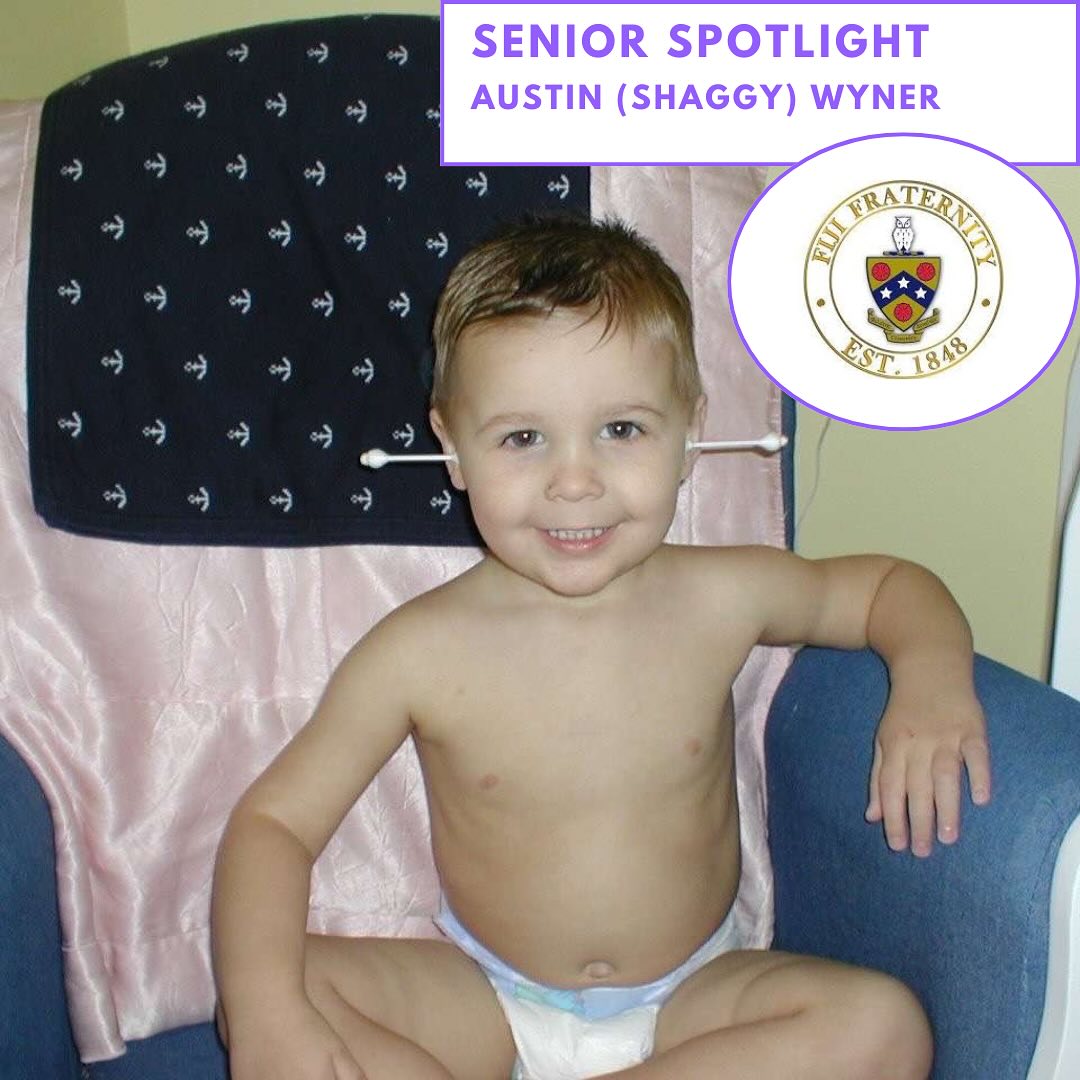 **SENIOR SPOTLIGHT**
Hometown: Dublin, Ohio
Major: History and Adolescent Education
Post-grad plans: Graduate school for a masters in Administration
Fun fact: I am passionate about swimming
Favorite thing about FIJI: The strong sense of brotherhood and the lifelong friendships I have made
Austin has a strong inspiration to be a teacher, which we hope we will see! He has shown commitment to the chapter and true character, attributes he will bring to his future. We’re excited to see what Austin will do, and he will be missed! P!🦉
#seniorspotlight #phigammadelta #notforcollegedaysalone