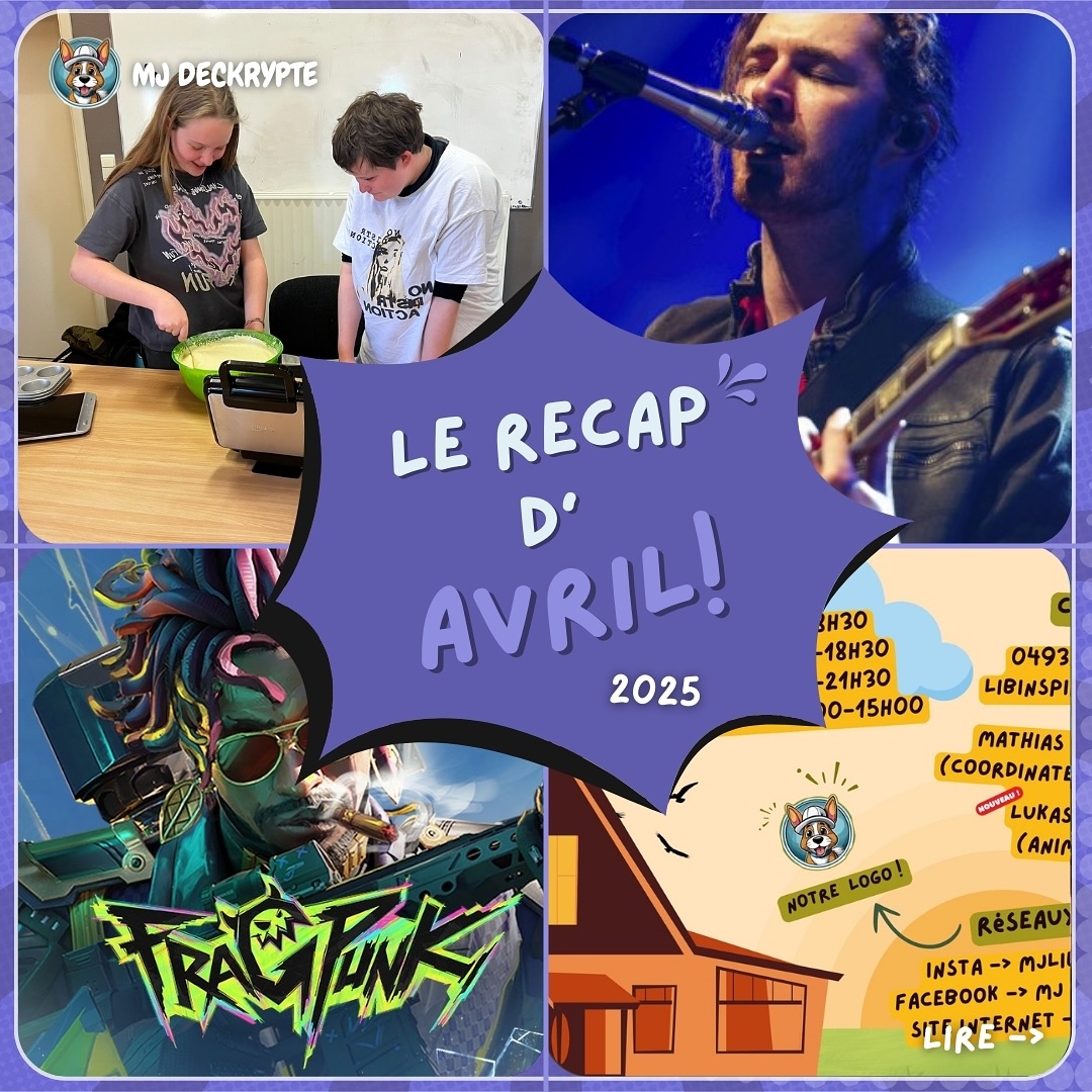 Les Actus MJ continuent ! 🔥
Chaque mois, on te partage les news, les bons plans et nos coups de cœur sur Insta ! 🎤🎬🎮🏎️🎨
Au programme ce mois-ci :
📰 Info du mois – par les jeunes de la MJ et l’équipe d’animation
👑 La rubrique de l’animateur – par Lukas (Animateur)
🎬 Ciné-Partage – par les jeunes de la MJ
🎨 Artiste du mois – par Clothilde K. (Jeune)
🎮 Jeux Vidéos – par la « ProWolf »
🌟 Actus People – par les jeunes de la MJ
🏎 Formula One – par Clothilde K. (Jeune)
📸 Photos MJ – par les jeunes de la MJ
💘 Les conseils du Dr. Love – par Dr.Love ...
📊 Sondages – par les jeunes de la MJ et l’équipe d’animation
💬 N’hésitez pas à réagir avec nous en commentaire !👇🔥