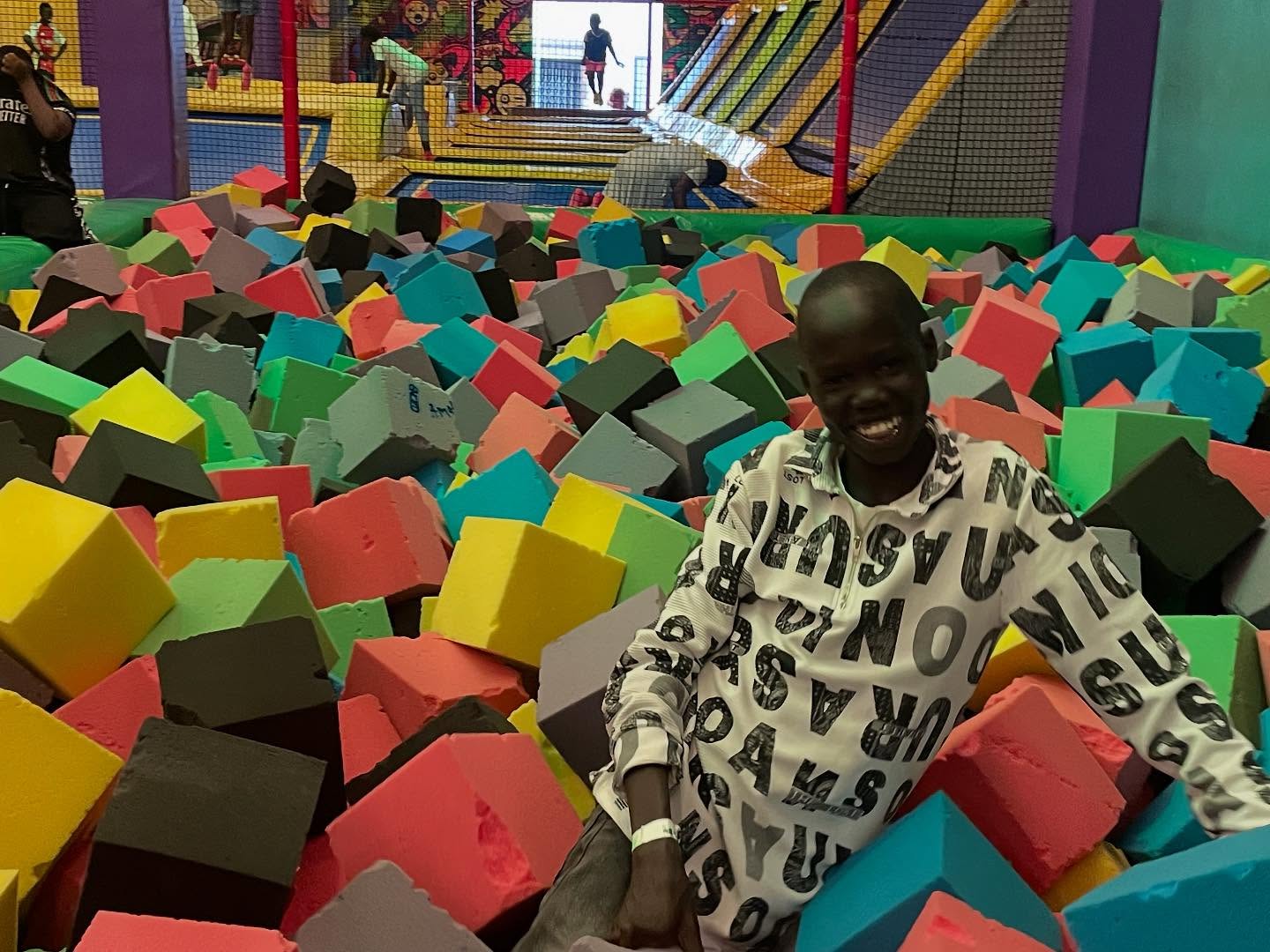 Ear to ear smiles as our friends visited a trampoline park!