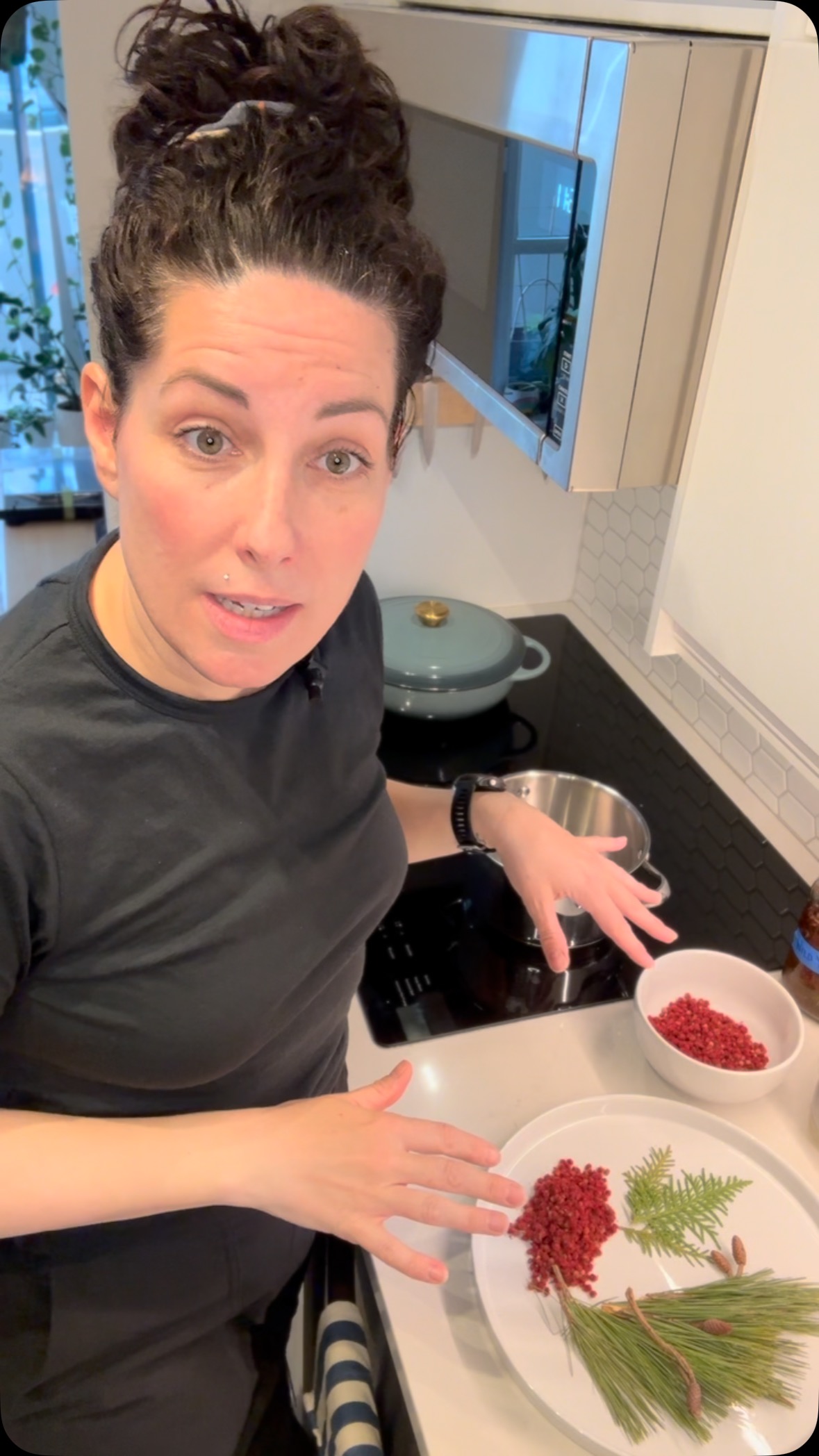 Making a foraged soda with sumac evergreen and made bubbly with a wild harvested yeast from the forest.