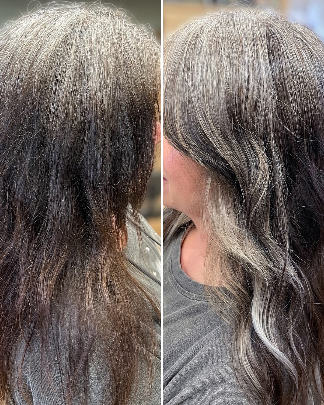 What you are seeing here…
A beautiful face-framing colour transition that creates a signature touch.
Through consultation, we decided the most suited direction was to focus the blend around the front of the face, extending into the surrounding lengths. Looking back at the end result, I have to say — it was such a beautiful path to take.
This approach allows the old colour to continue growing out naturally, while establishing a fresh new focus that carries its own stunning presence.
By Nat.