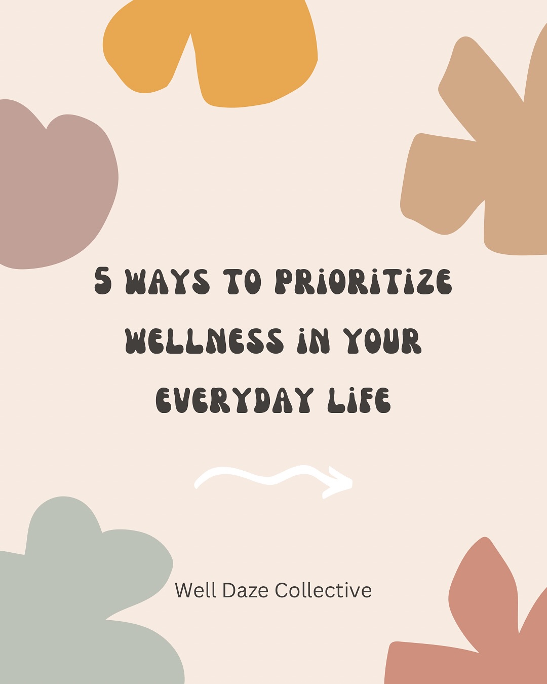 5 Simple ways to welcome wellness into your daily routines. Wellness should cause you more stress - it shouldn’t feel like another tick on your todo list or an overwhelming obligation.
Welcome moments of mindfulness, deep breathing or relaxing as little hugs for your nervous system to help you cope with your day to day activities a little easier.
Do you feel like you can implement some of these this week?
