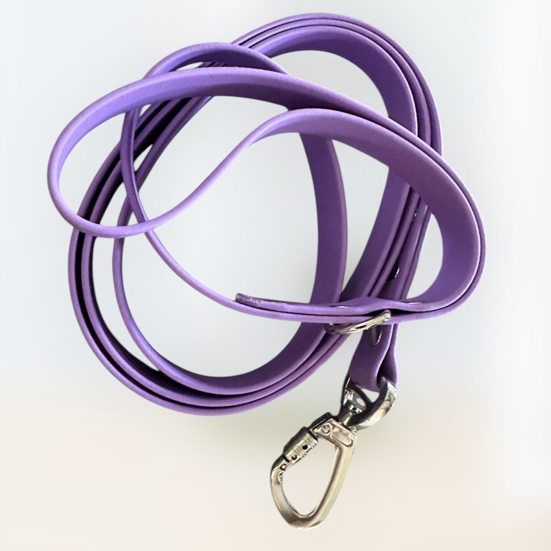 Say hello to our Amethyst Pre-Made 3/4" Standard Leashes! Perfect for stylish pups who love to strut. ❤️✨ Get yours today! Link in Bio #AmethystLeash #DogWalking #Charlie&Mabel