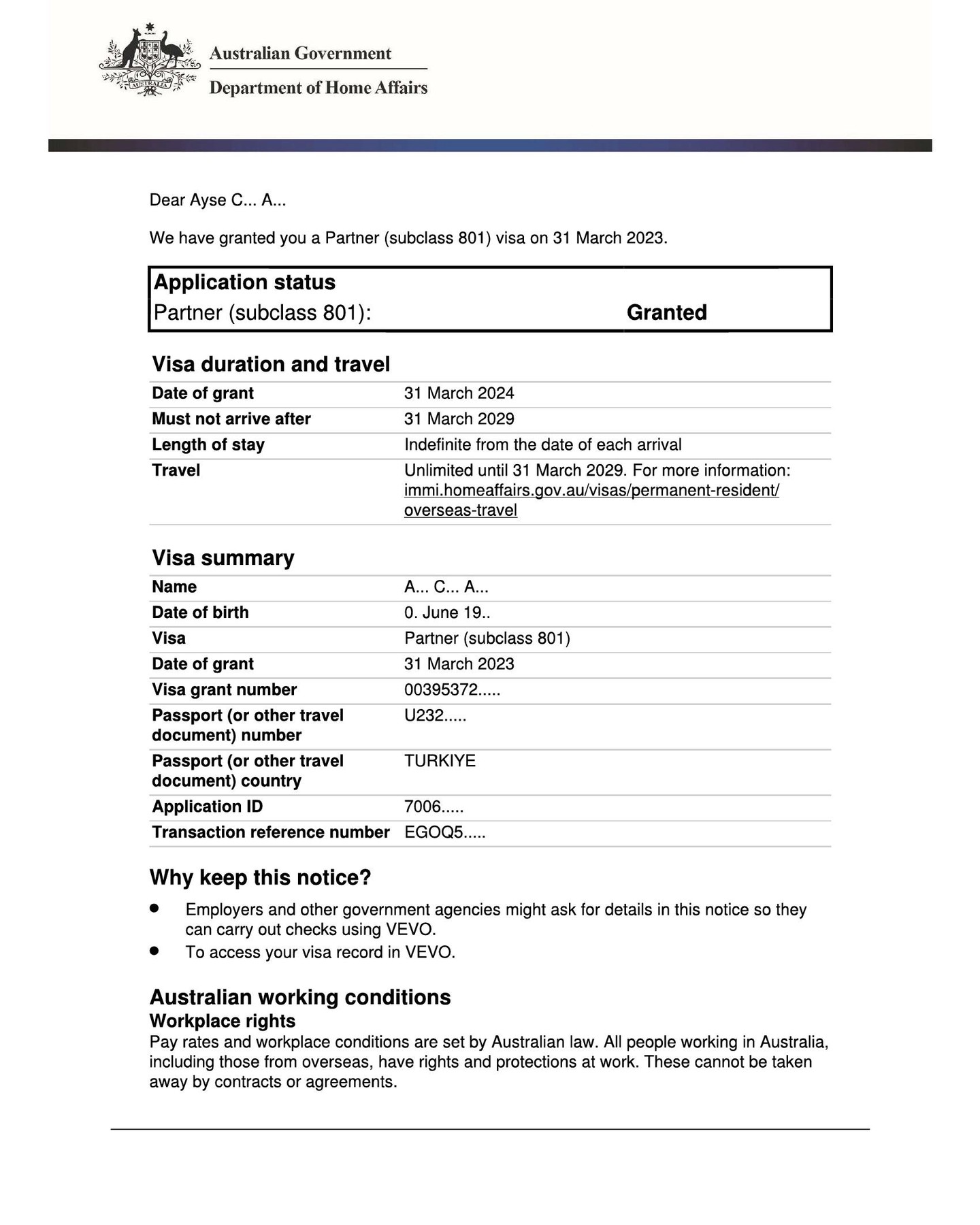 🎉 Subclass 801 Granted! 🎉
The final step of the onshore partner visa process is complete — permanent residency in Australia is now a reality! 🇦🇺
✔️ The Subclass 801 visa gives you full work, study, and travel rights in Australia
✔️ It's your gateway to Australian citizenship
✔️ To be eligible, you must show you’ve lived together as a couple for at least 2 years since applying for the 820 visa
✔️ Strong relationship evidence = successful outcome
If you're planning to apply for a partner visa you are at the right address.
📩 Contact us for expert advice:
👤 Ilgin Azazi – Registered Migration Agent (MARN 2318123)
🌐 www.visa-australia.com.au
📧 info@visa-australia.com.au
📞 0416 049 021
#Subclass801 #PartnerVisaAustralia #AustralianPermanentResident
#MigrationAgent #VisaAustralia #OnshorePartnerVisa
#AustraliaImmigration #MARN2318123 #VisaGranted
#SkilledMigration #MoveToAustralia #FamilyVisaAustralia
#PermanentResidencyAustralia #VisaHelp #LiveInAustralia
