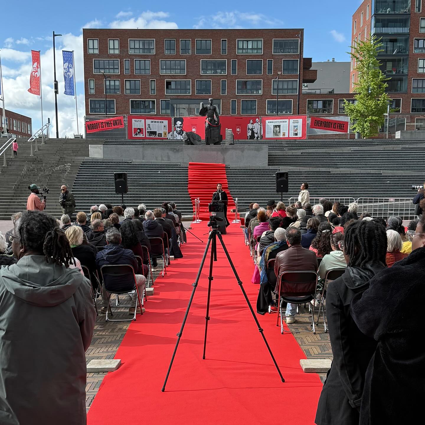 NOBODY IS FREE UNTIL EVERYBODY IS FREE
Exhibition design for The Black Archives
Pop-up expo during WWII Memorial Day at Anton de Komplein in Amsterdam Zuidoost. Discover the hidden history of resistance and solidarity, and explore what freedom means in today’s world—one still marked by injustice and inequality. Which stories are heard, and which are silenced? What can we learn from these histories of resistance today?
@the_blackarchives
@recent.co
#culturalrearchiving #exhibitiondesign #exhibition
#Burobraak #designforsocialimpact #SocialDesign #SocialDesignStudio #GraphicDesign #graphicdesignstudio #graphicdesigners