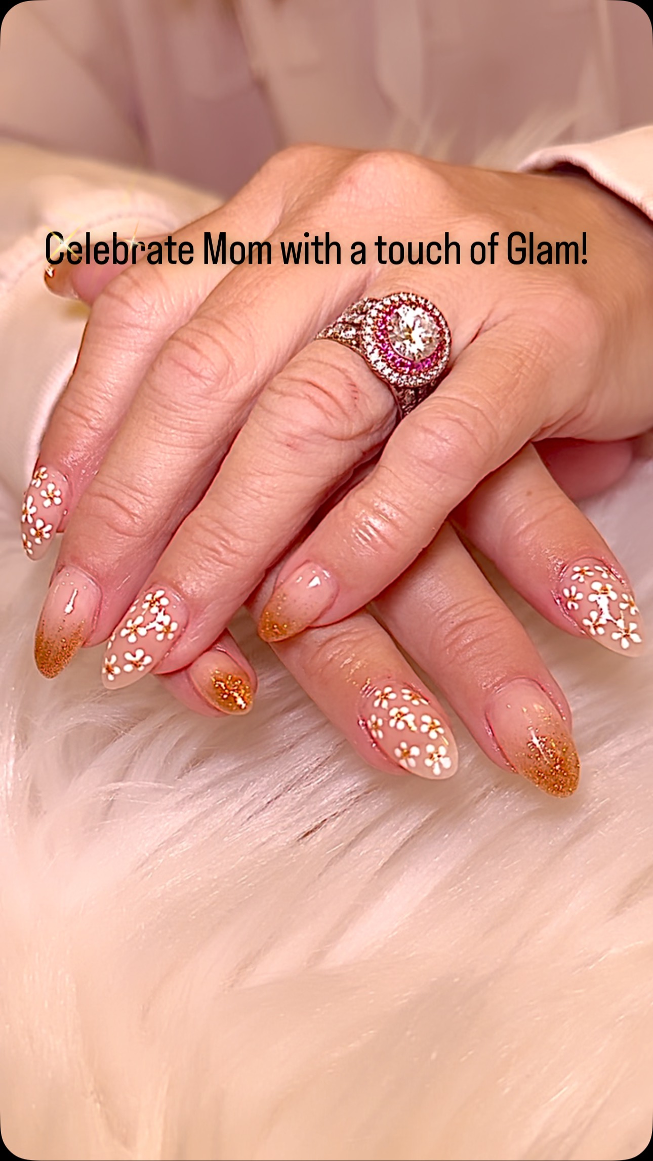 This Mother’s Day, treat the queen in your life to something as beautiful as she is! These elegant floral nails with soft gold ombré tips are the perfect blend of sweetness and sparkle—just like Mom.
Whether you’re gifting a manicure or booking a well-deserved self-care session, let her hands feel as cherished as her heart.
Book your Mother’s Day appointment at Mai Glo Spa today—because she deserves nothing less than beautiful.
#MothersDayNails #MaiGloMagic #FloralNailDesign #GoldOmbreNails #SpoilMom #NailArtLove