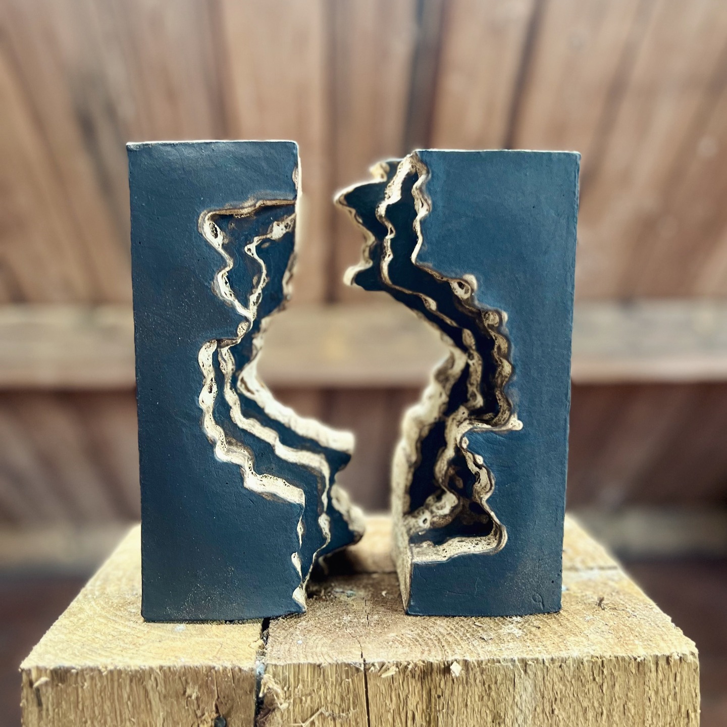 Thresholds - Shaped by tide, memory, and ash, this work holds the slow touch of the shore. Echoes of barnacle and stone surface, a collaboration between land, water, and time.
Slipcast black grogged stoneware with seaweed ash and magma glaze 11 x 23 x 9cm.
Showing upstairs in the boathouse at Caol Ruadh Sculpture Park, open from May 2nd until June 29th. Thursdays to Sundays 11AM - 5PM
#seaweed ash #magma #scottishsculpturepark #caolruadh #barnacles #scotland #senseofplace #tide #shore