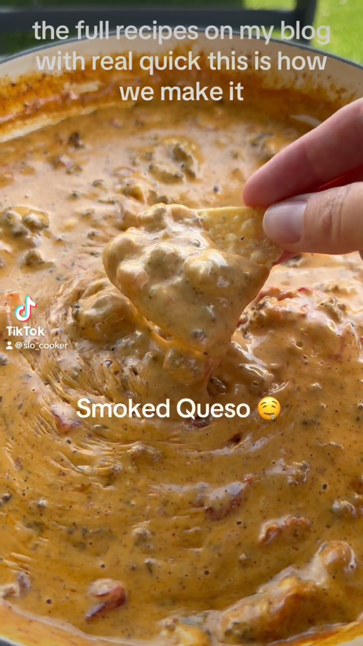 🌶️ Smoked Queso 🧀 I forgot to add this to my cinco de mayo post but honestly, this deserves its own spot. It’s SO good. One of my favorite recipes I’ve developed. Don’t miss this one. Search “smoked queso” on my website (linked in bio)
.
.
#queso #cheese #cheeselover #mexicanfood #cincodemayo #food #cooking #recipe #recipes #traeger #traegernation #simple #simplefood #easyrecipe #cheeseplease #chipsanddip #ole #delicious #deliciousfood #delicioso #yum #yummy #yummyfood #homemade #smokedfood @roteltomatoes @velveeta @lecreuset @daisybrand @traegergrills