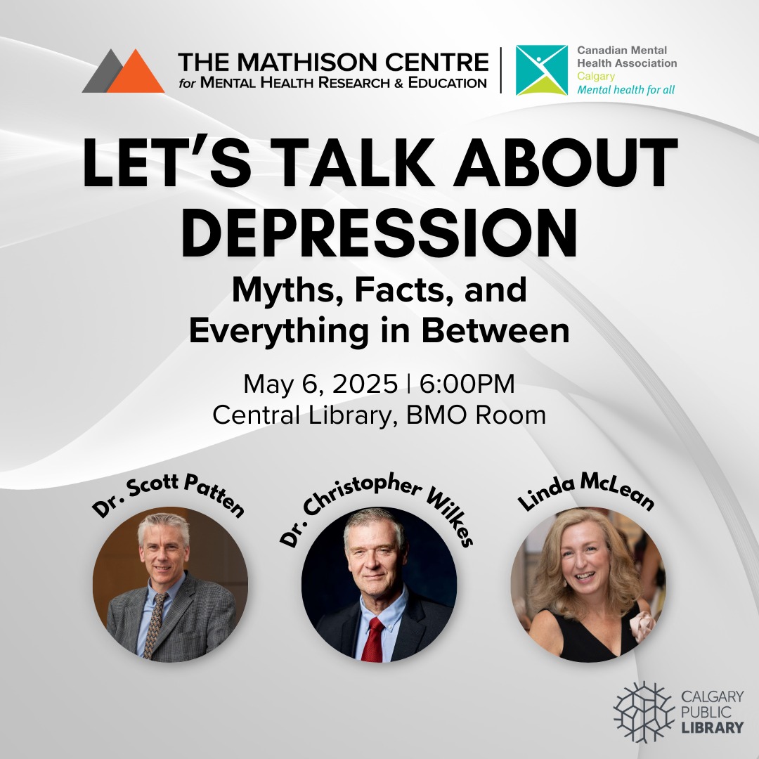 Happening this Wednesday! Join us for the @mathisoncentre and @cmhacalgary in-depth conversation about Depression.
Register using this link: https://bit.ly/4m0c0j5
This event is in recognition of #MentalIllnessAwarenessWeek and is part of #YYC campaigns for #MentalHealthAwarenessMonth.
This incredible group of professionals will speak from their shared knowledge bases and evidence-backed research journeys to illuminate the lived experiences of those affected by this challenging disorder.
#mentalhealth #Calgary #yyclearning #depression #mentalillness #community #wellbeing