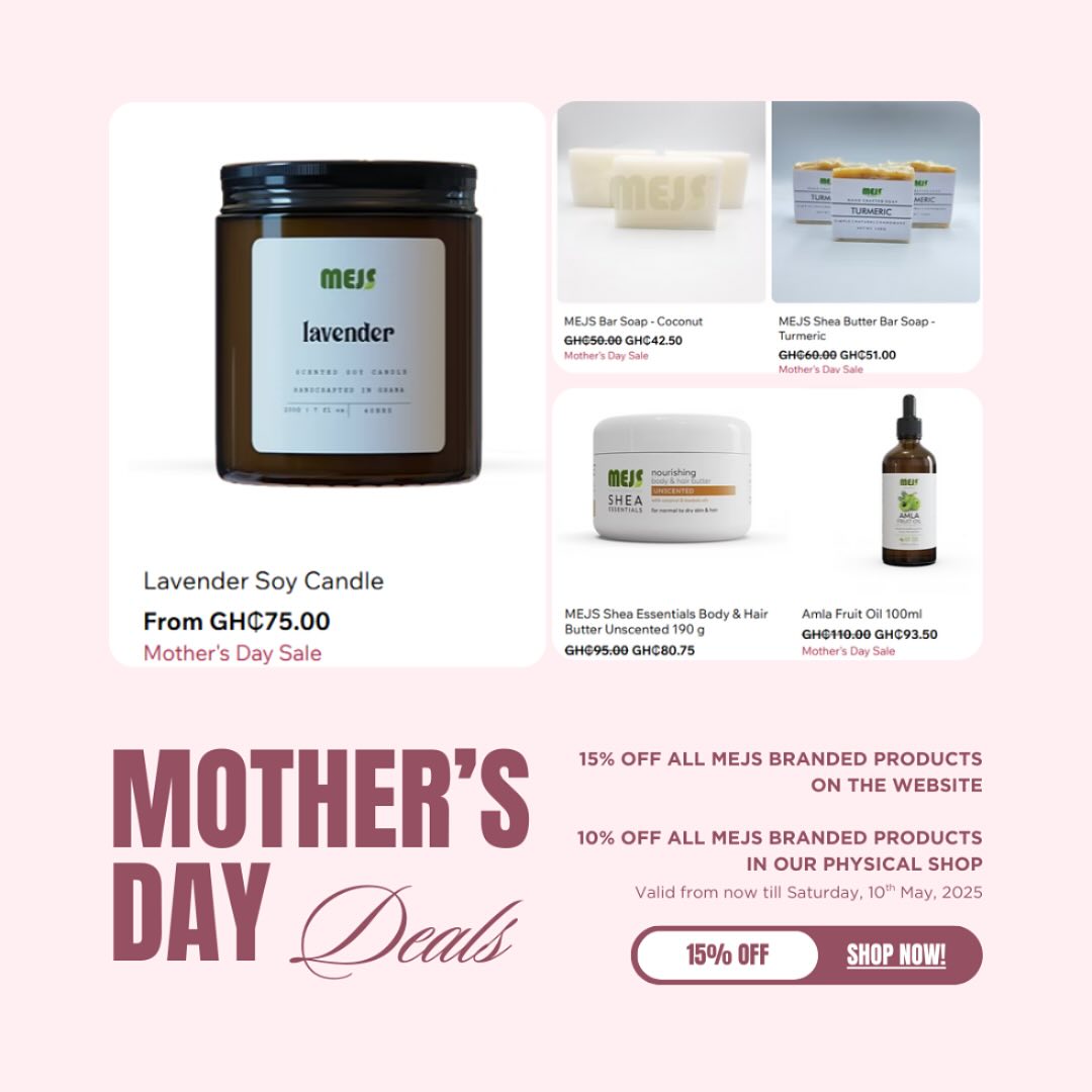 Celebrate Mother’s Day with exclusive savings! 💃
Enjoy special discounts until May 10, 2025:
🌐 **Online:** 15% off all MEJS branded products
🏬 **In-store:** 10% off all MEJS branded products