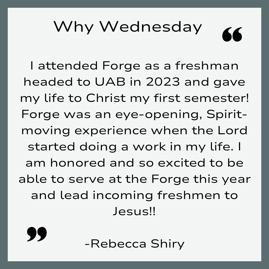 #WHYWEDNESDAY
Let’s hear from our awesome staff on why they wanted to be apart of Forge and why you should register! Student registration is open until July 28! #forge25