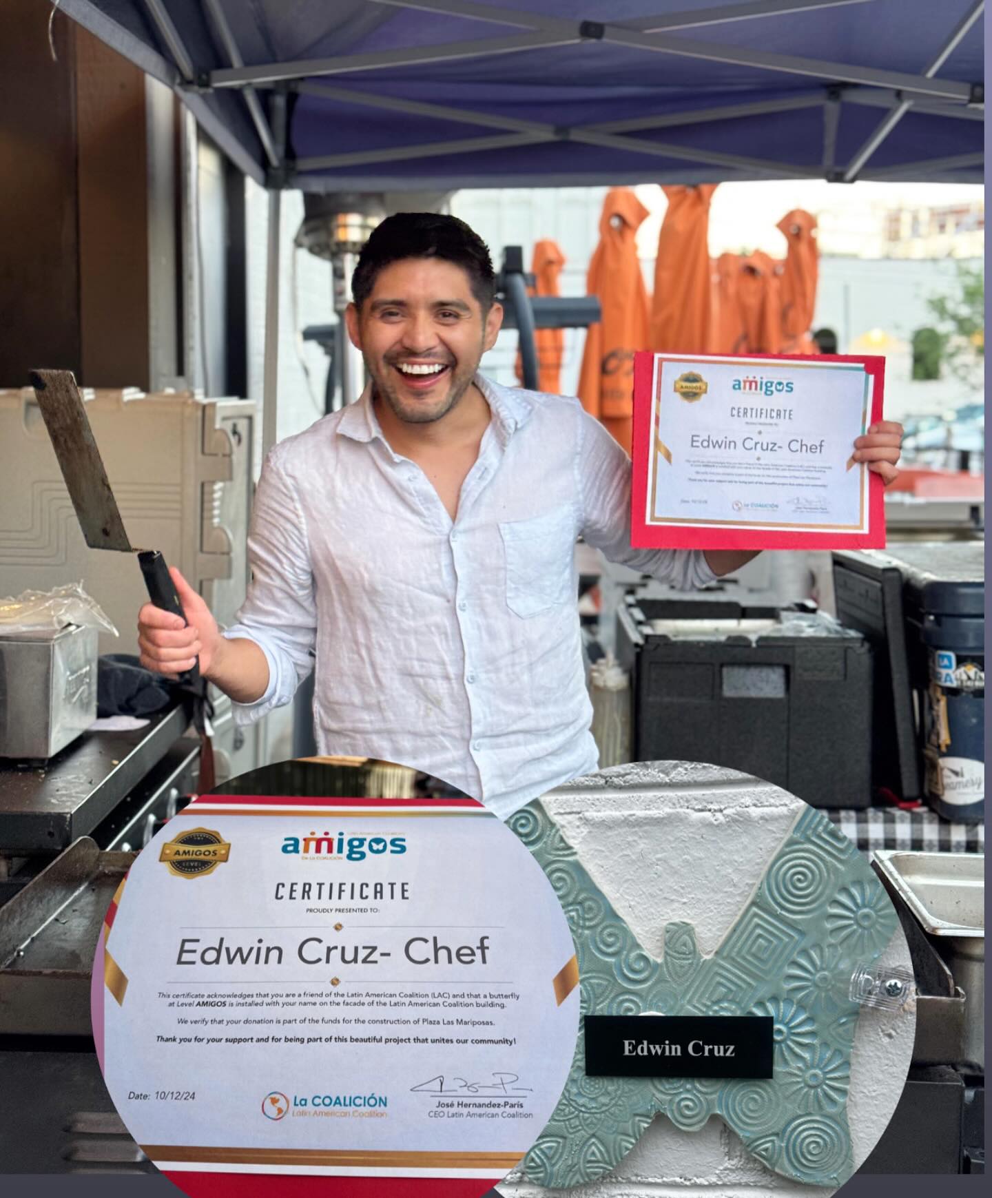 It is an honor to be a part of this meaningful campaign, and I am extremely happy to receive this recognition from the Coalition. *Gracias a la coalición Latinoamericana @lacoalicionclt por el reconocimiento.*
Unfortunately, I was unable to attend as I was Cheffin’ it up some tacos for a celebration 🎉 5 de mayo . However, please know that I received this with sincere gratitude. *Muchas Gracias*.🙏🏼
•
•
•
•
#grateful #Latinoaméricacoalición #charlotte #nc