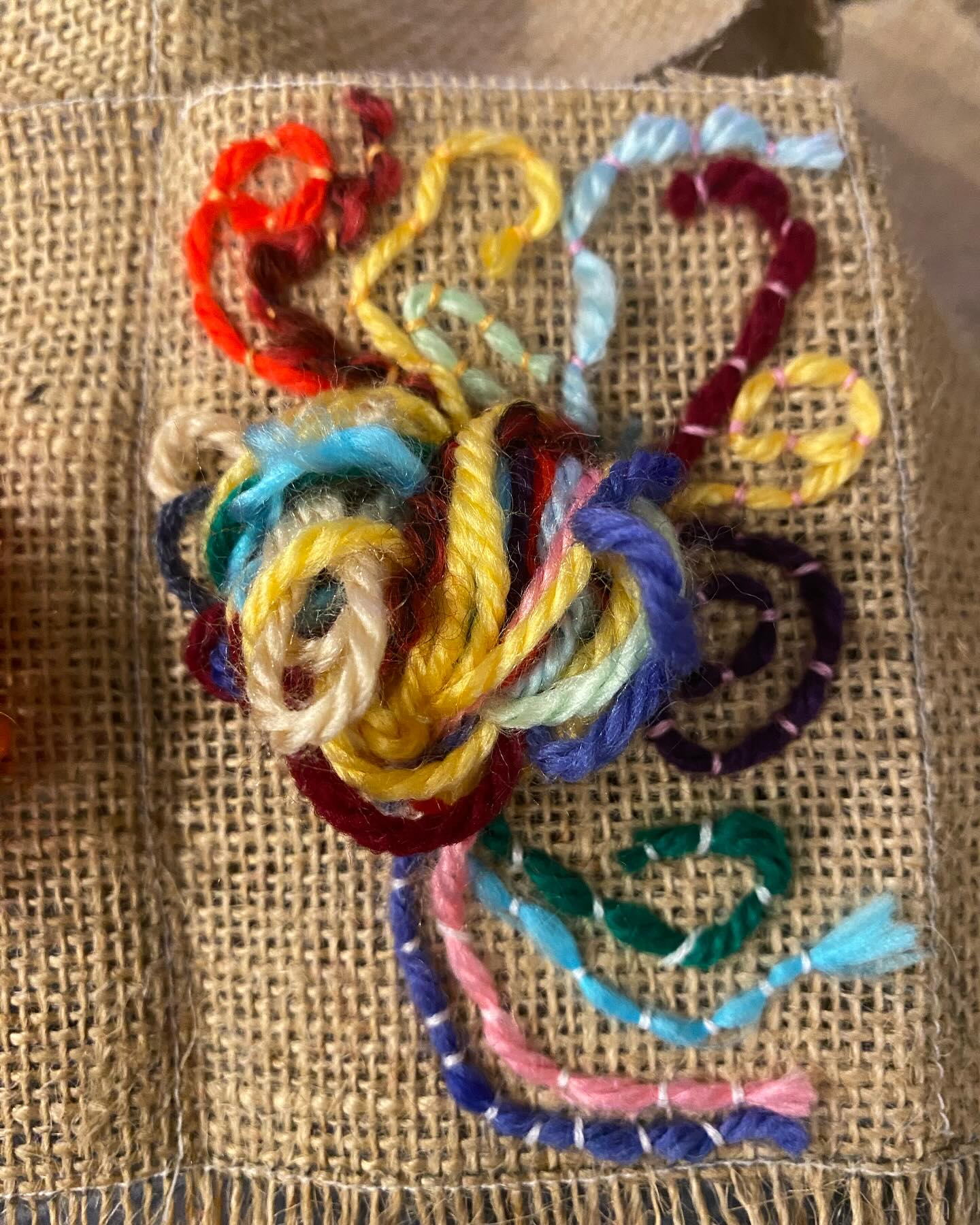 Stitch journal for untangling the knot of pain. #painexplained #mindfulstitching #untangling #chronicpain