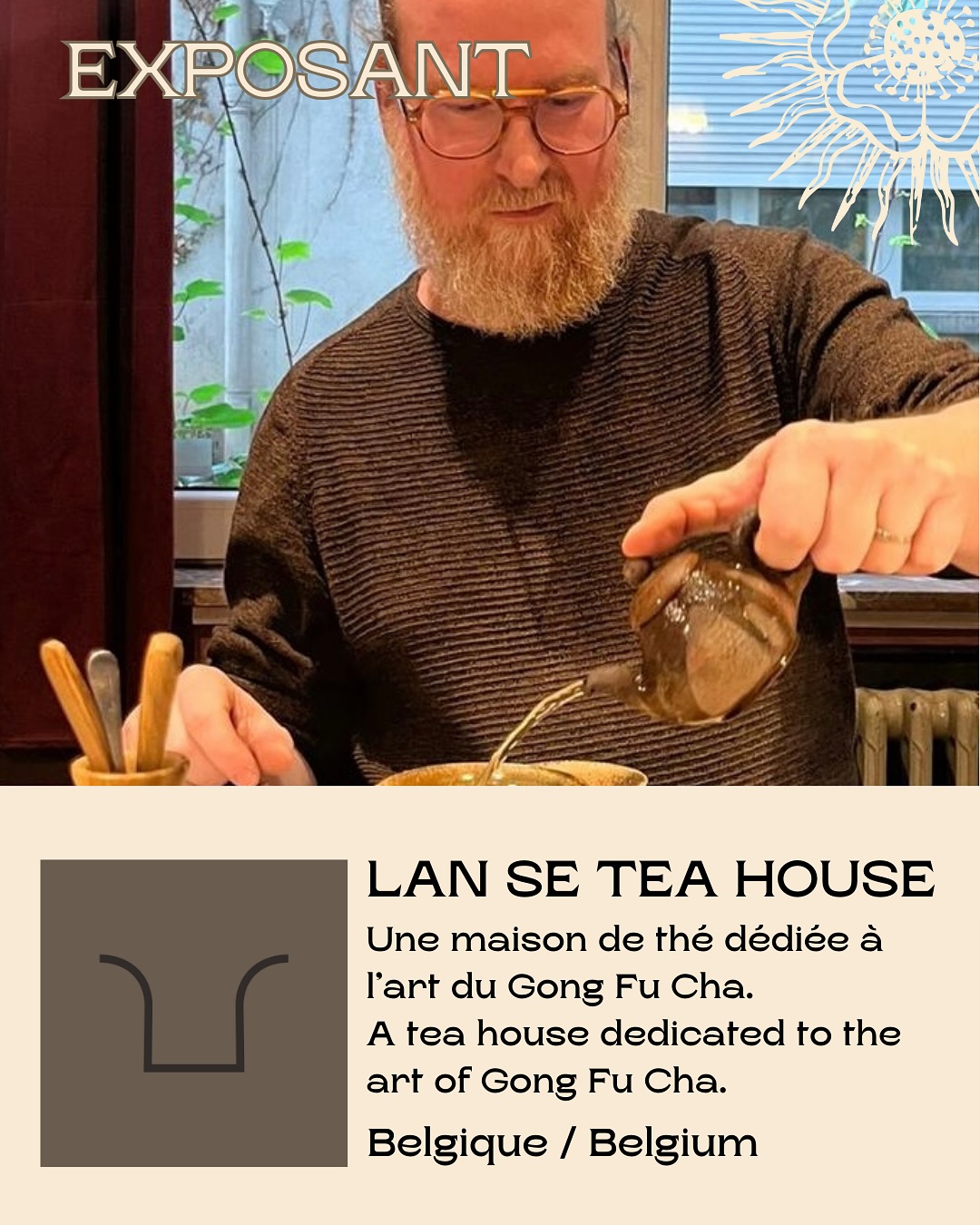 ✨ NOUVEL EXPOSANT – LAN SE TEA HOUSE ✨
📍Bruxelles, Belgique
Une maison de thé dédiée à l’art du Gong Fu Cha.
Fondée par Olivier Nuttens, Lan Se Tea House est un lieu chaleureux situé à Bruxelles, né de plus de 20 ans d’expérience dans la pratique du thé. La maison célèbre le rituel du Gong Fu Cha, dans une approche à la fois
esthétique, sensorielle et profondément respectueuse des gestes.
🍃 Une fois le thé choisi, les ustensiles sont sélectionnés avec soin : chaque théière, chaque coupe, chaque plateau est choisi pour révéler les qualités du thé, dans une mise en place pensée comme un art vivant.
La spécialité de la maison ? Les thés de garde, en particulier les pu’erh, mais aussi des oolongs de roche (Yan Cha), Dan Cong, ou encore certains thés blancs aptes au vieillissement.
🌱 À l’occasion du Paris Tea Festival, Olivier proposera une expérience immersive autour de ces thés : dégustations commentées et ateliers pratiques pour explorer leur préparation, avec un focus particulier sur le choix des pièces de céramique et l’agencement de la table de thé.
Retrouvez Lan Se Tea House au Paris Tea Festival
📍Dimanche 15 juin 2025
🏛️ Maison Internationale de Paris
🎟️ Billets en ligne→ lien en bio
—
✨ NEW EXHIBITOR – LAN SE TEA HOUSE ✨
📍Brussels, Belgium
Founded by @oliviernuttens Olivier Nuttens, Lan Se Tea House honours Gong Fu Cha with over 20 years of practice. Each tea is paired with carefully chosen teaware, in a ritual that blends precision and poetry.
Specialties: aged teas – pu’erh, rock oolongs, Dan Cong, and aged white teas.
🌱 At the Paris Tea Festival, Olivier will offer tastings and workshops exploring these rare teas, with a focus on teaware and the artful layout of the tea table.
📍Saturday, 15 June 2025 –Maison Internationale de Paris
🎟️ Tickets online → link in bio
#lanseteahouse #gongfucha #paristeafestival #dancong #oliviernuttens #ptfouiouioui🔥