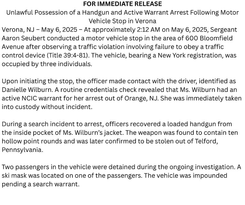 ❗️Press Release ❗️
Female arrested for Unlawful Possession of a stolen firearm.
Please read post above for further information.