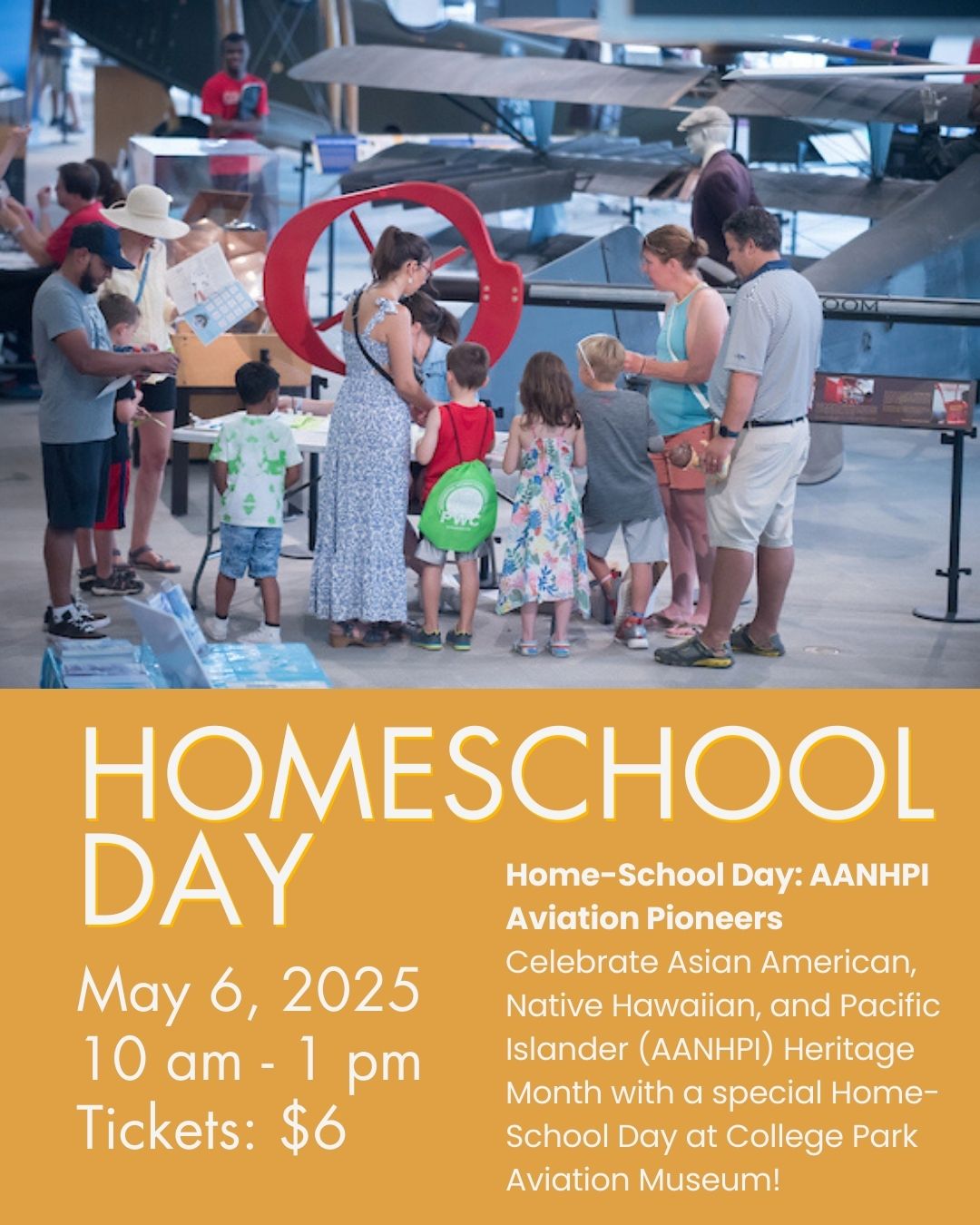 Stop by tomorrow for our Homeschool Day filled with fun activities and interactives about the incredible AANHPI aviation trailblazers!
