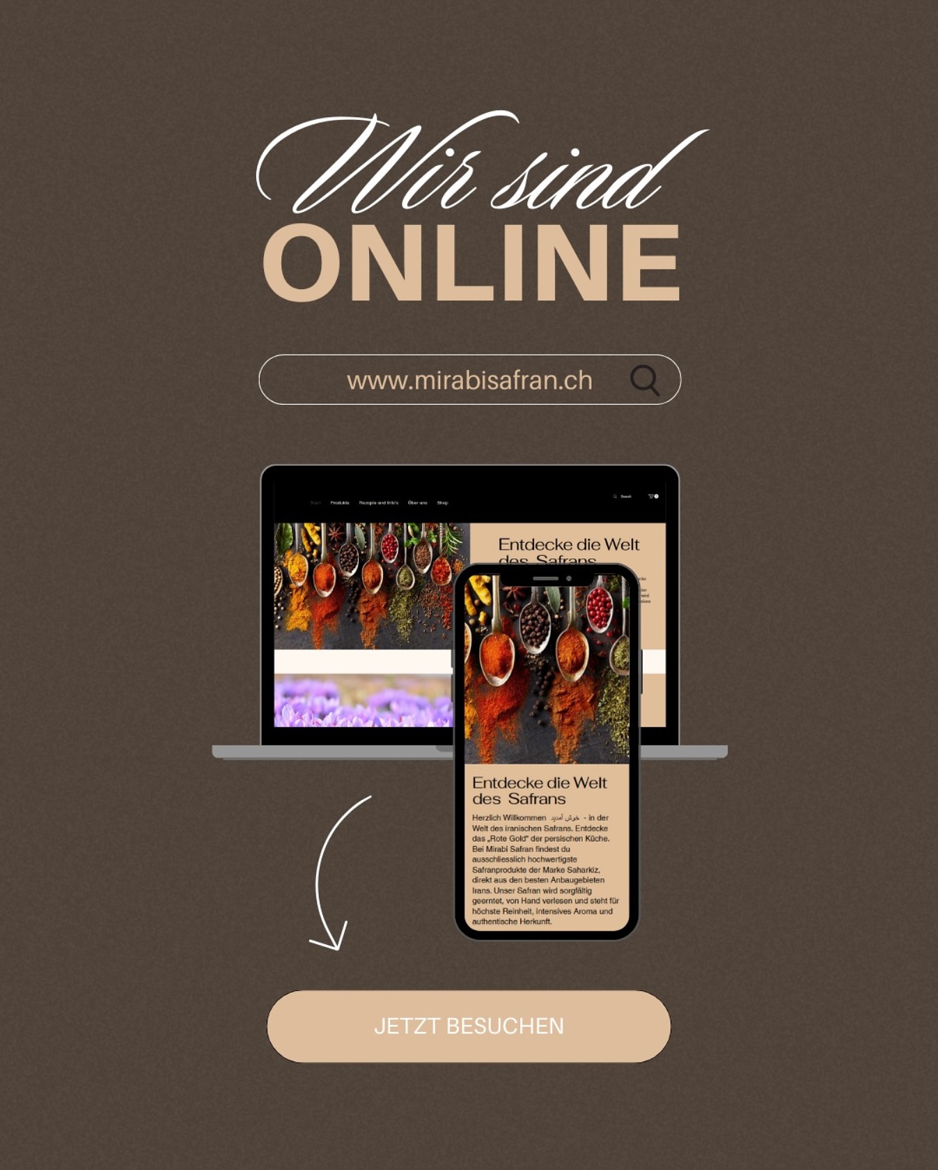 Unser Webshop ist live – jetzt vorbestellen!
Ab sofort könnt ihr unsere edlen Safranprodukte unter http://www.mirabisafran.ch vorbestellen.
⠀
📦 Versand erfolgt ab Ende Mai – alle Vorbestellungen werden dann frisch und mit viel Liebe verschickt.
⠀
Sichert euch jetzt euren Vorrat an hochwertigem, persischem Safran, Tees und vieles mehr.
⠀
Wir freuen uns riesig auf eure ersten Bestellungen!
⠀
#MirabiSafran #SafranVorbestellen #PersischerSafran #FeinkostSchweiz #SafranLiebe