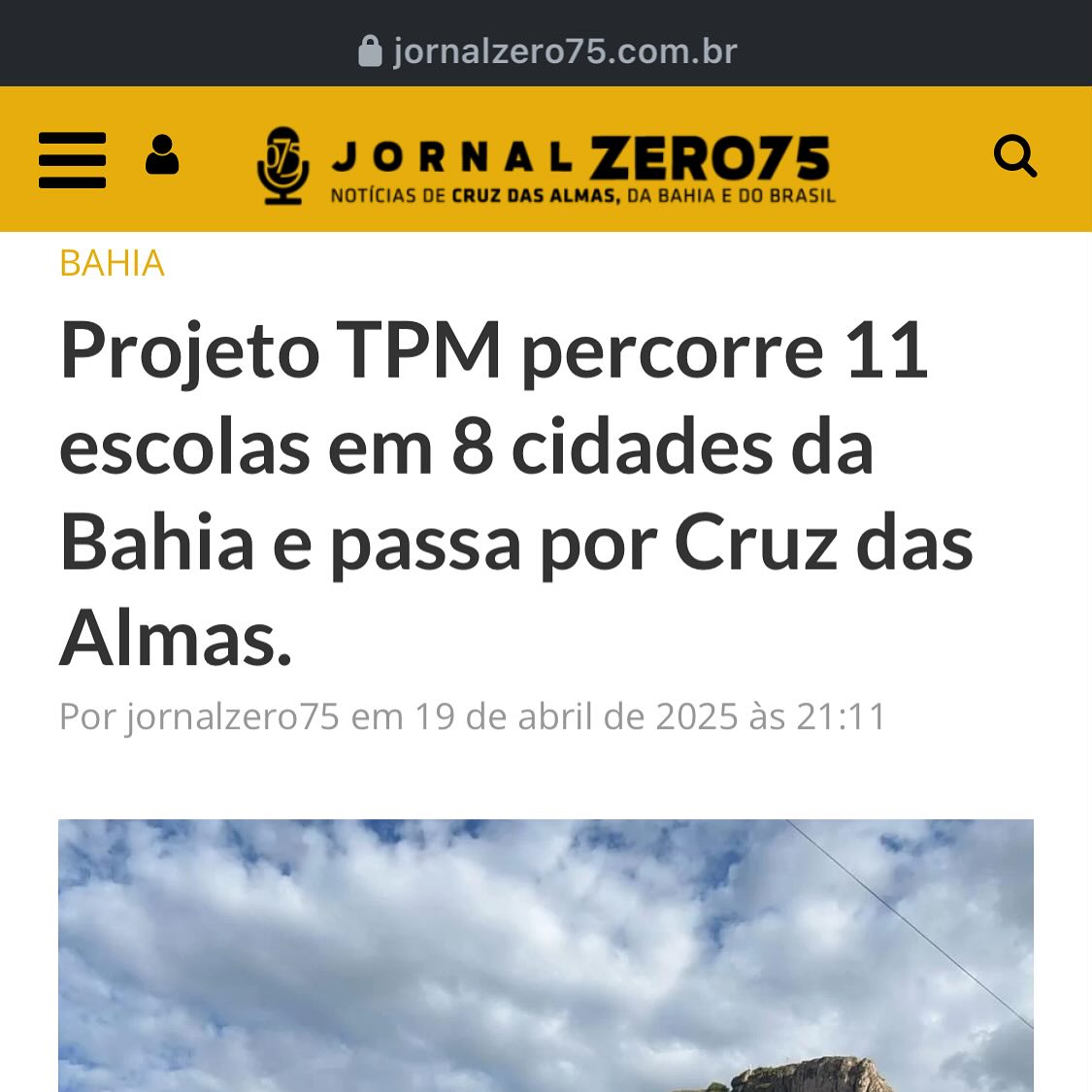 Estamos no @jornal.075 🗞️
Agradecemos mais uma vez o apoio do @andreeloycruzdasalmas e das escolas locais.
Voltaremos para a Bahia no segundo semestre! 🌸