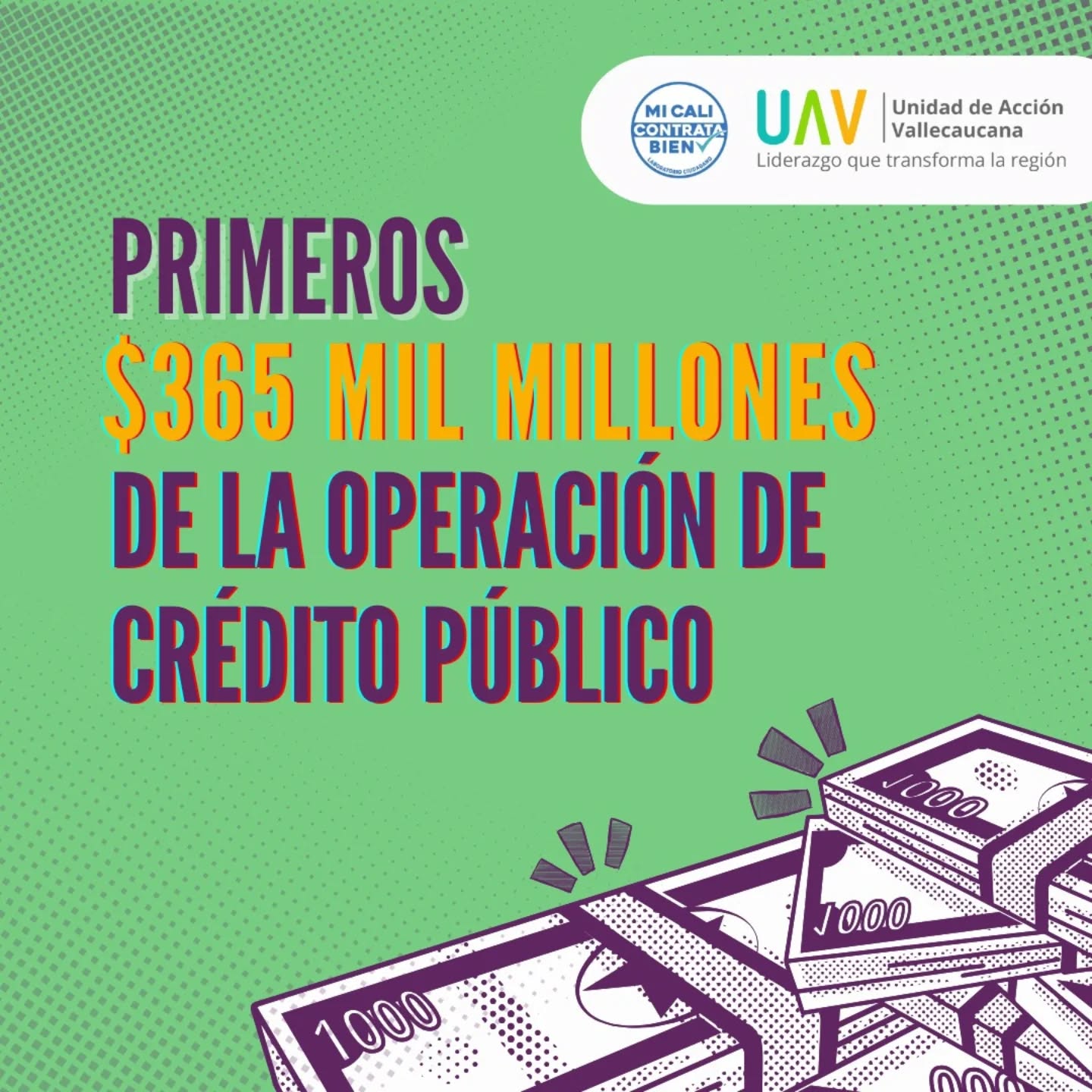 ❗Contratados los primeros 3️⃣6️⃣5️⃣ Mil Millones de la Operación de Crédito Público 📣
📍Aquí te contamos ➕información sobre el primer contrato de crédito firmado con banco 🏦, los proyectos a los que se dirigen los recursos y los pasos que siguen para su ejecución.
🔎 Todos podemos y debemos ser vigías activos de los recursos públicos 🖥️
@uav_valle @micalicontratabien