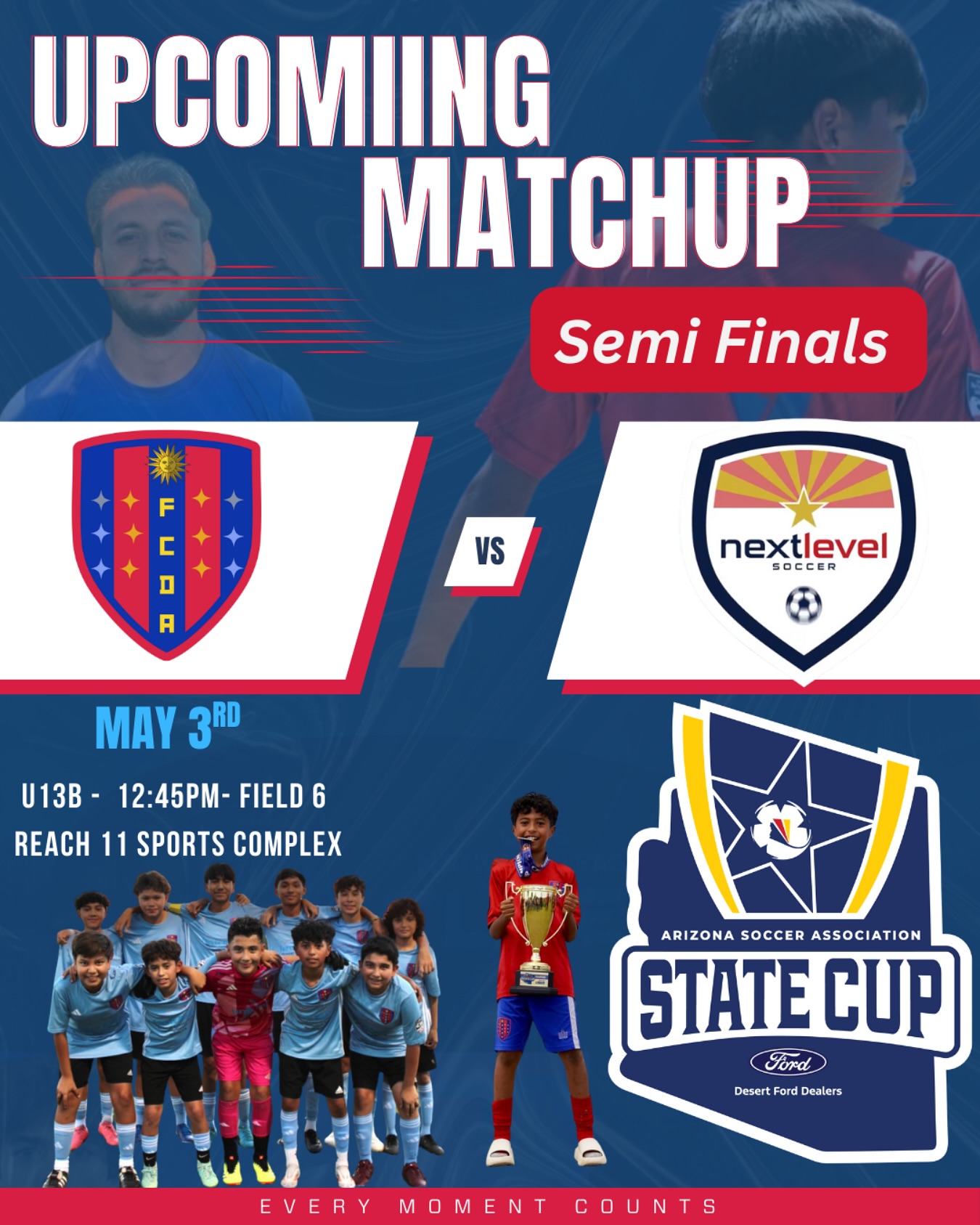 Good luck to our 2012 boys tomorrow as they play in the semi finals in the AZ State Cup 🫡🔴🔵