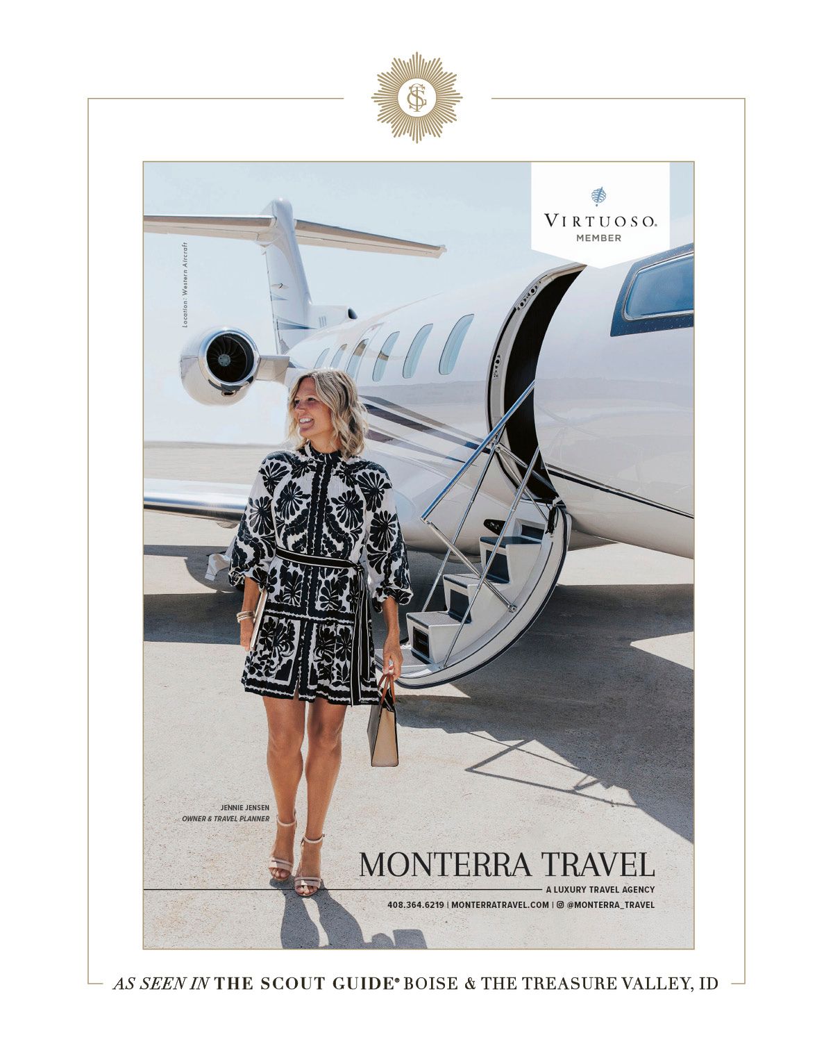 Monterra Travel is featured in the 7th addition of the Boise Scout Guide. The Scout Guide is a community builder that showcases the people and faces behind local businesses. Shout out to @westeraircraft at BOI for letting us use their jet for the shoot. So fun!!
@tsgboise @thescoutguide @brandilynnphotography @monterratravel @westernaircraft